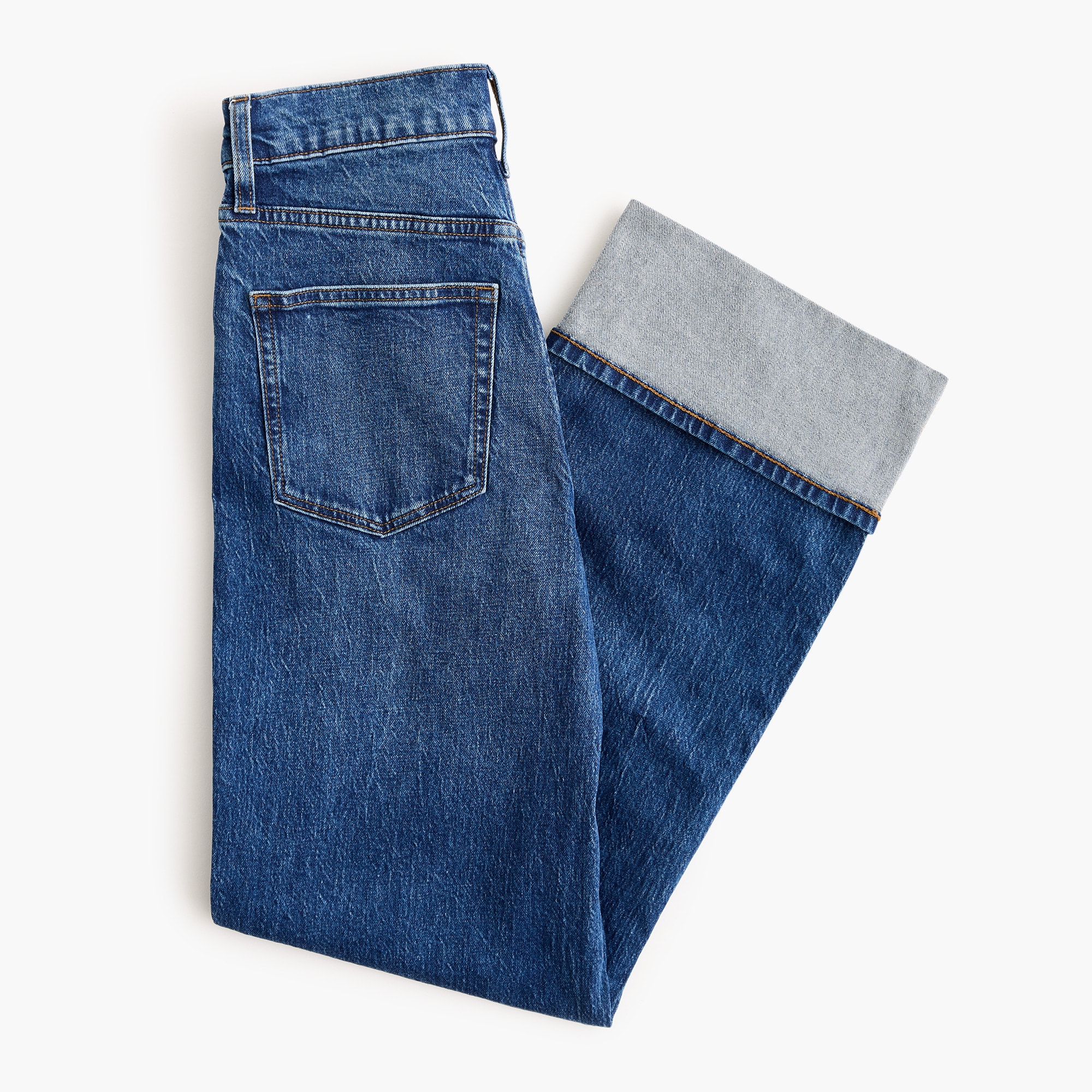 Slim wide-leg cuffed jean
