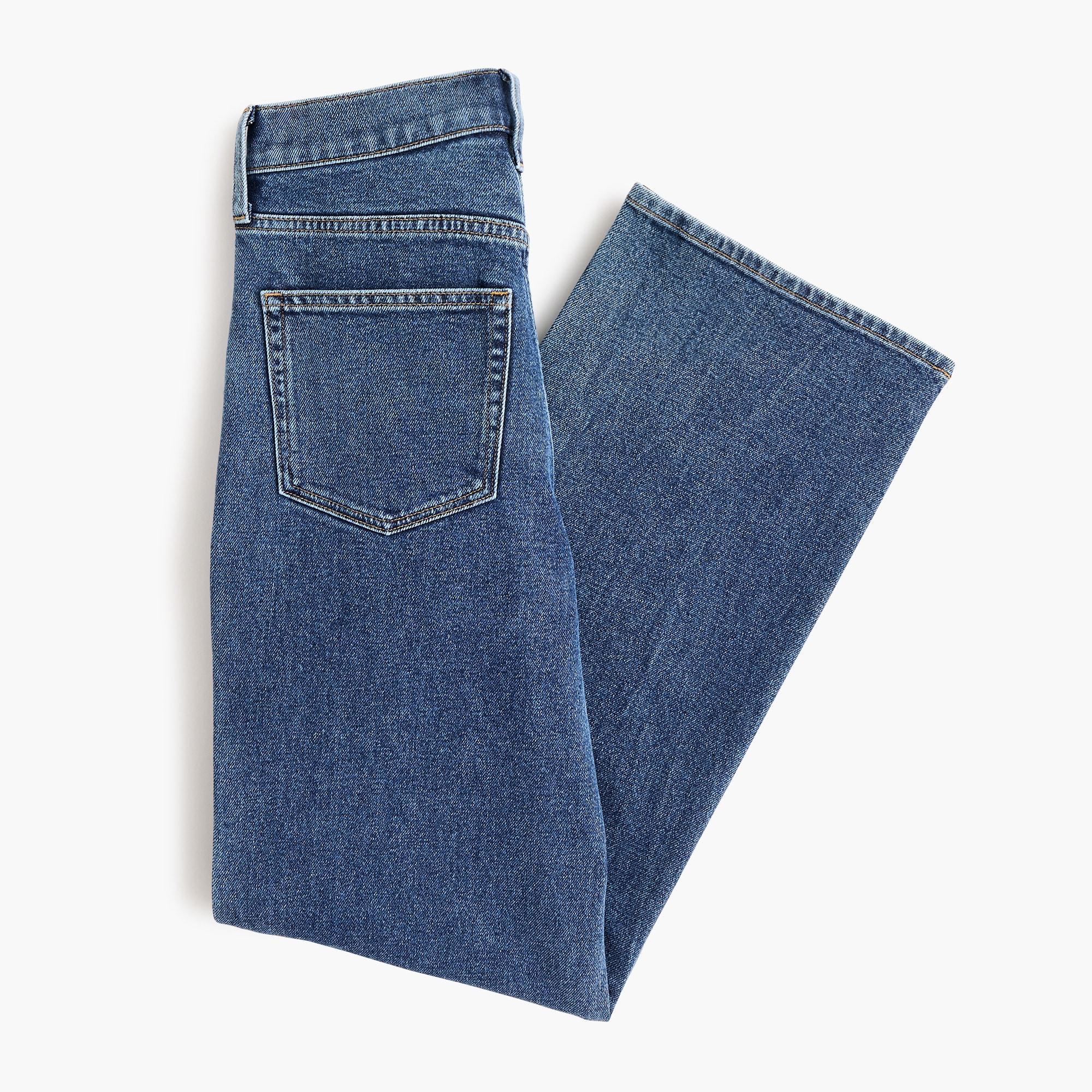 Slim wide-leg jean with sueded trim
