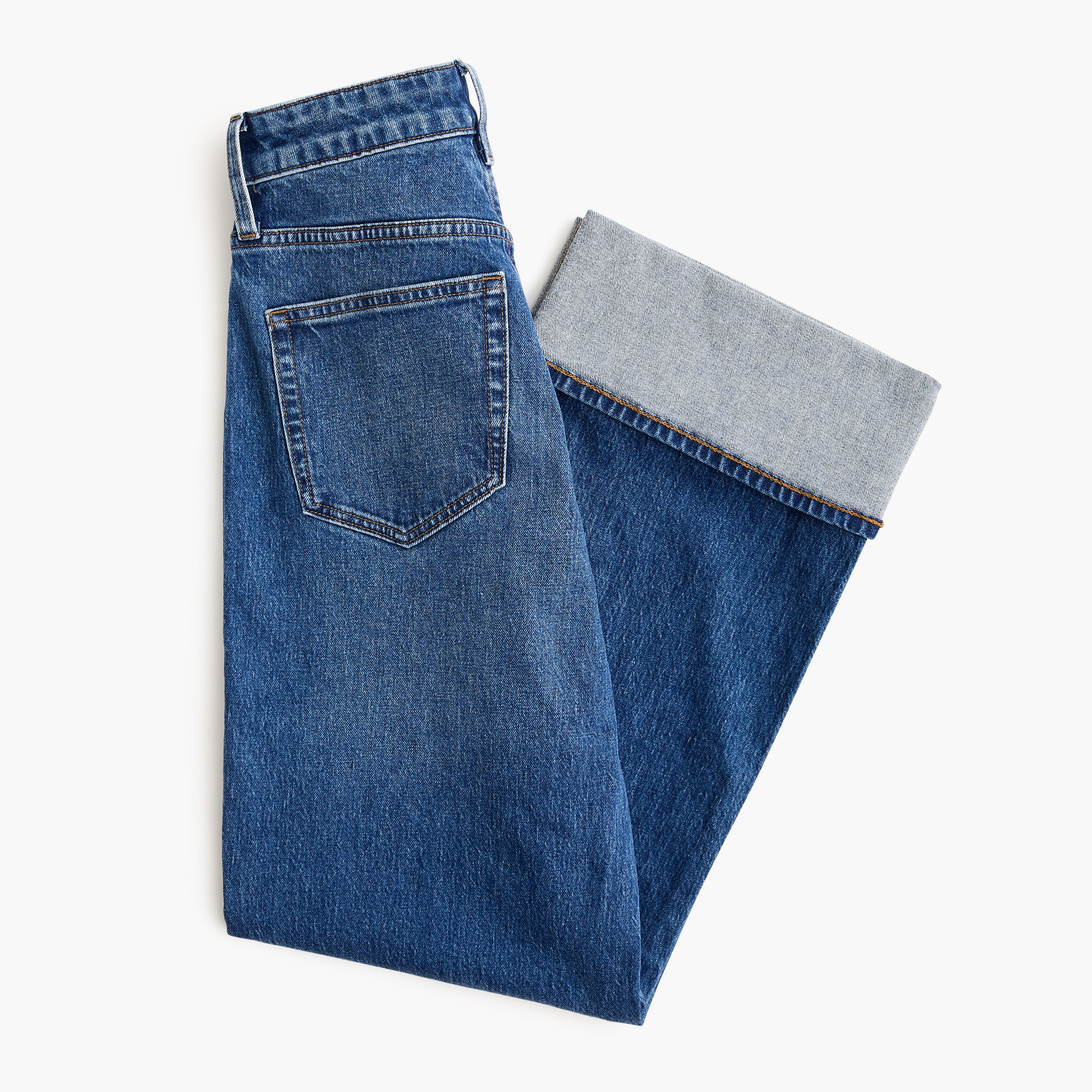 Curvy slim wide-leg cuffed jean