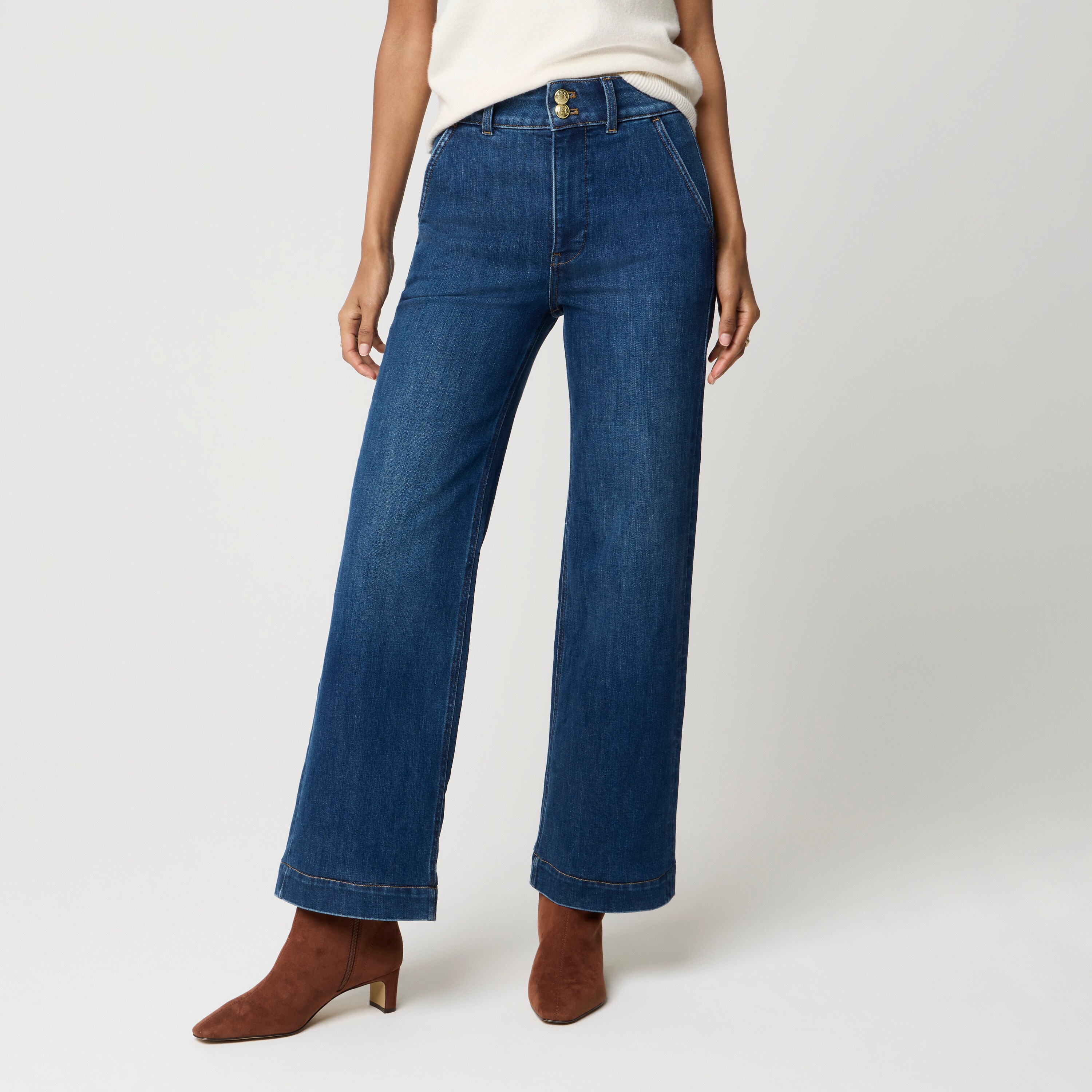 Trouser Jean With Stacked Buttons For Women | Factory