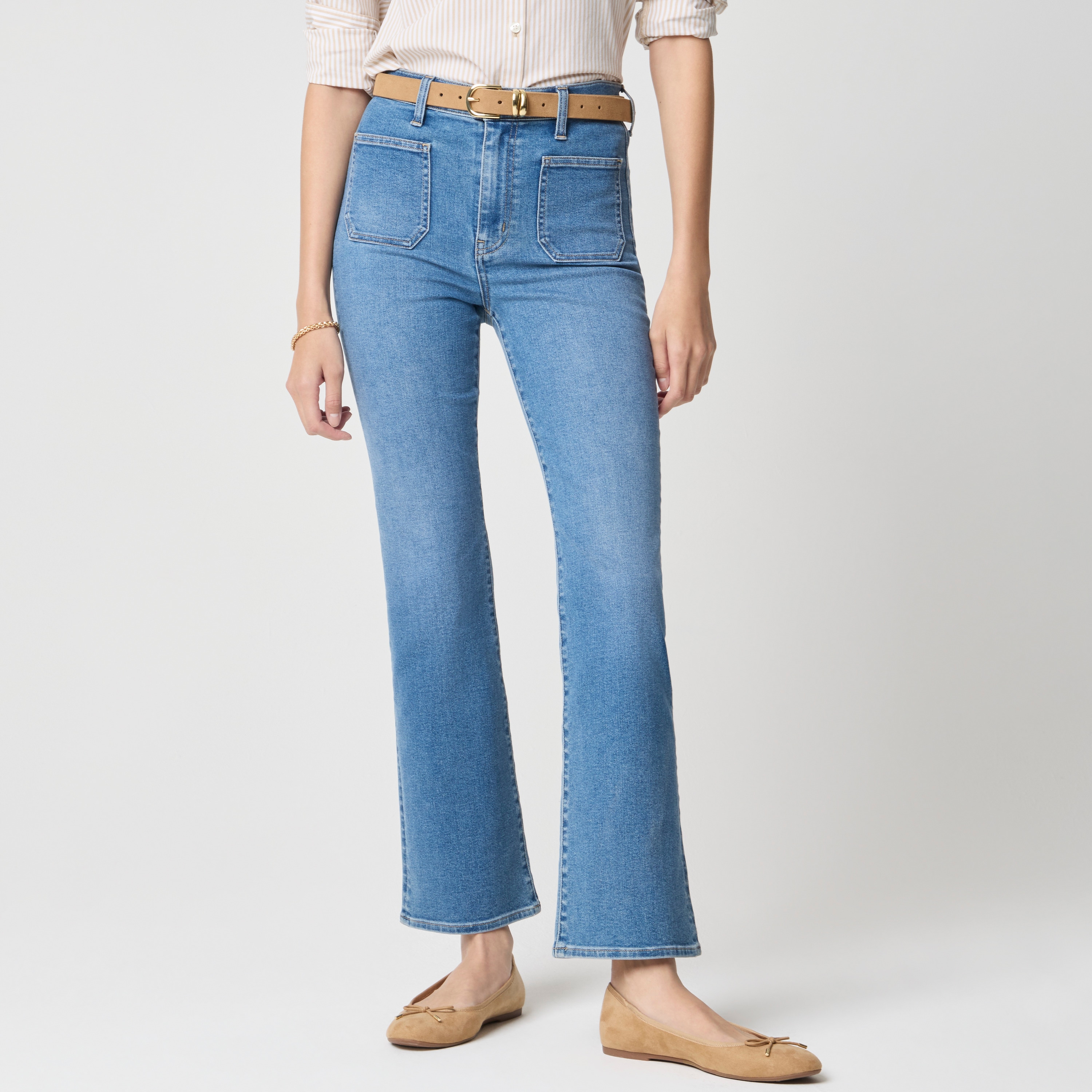 Ankle flare patch-pocket jean signature stretch+