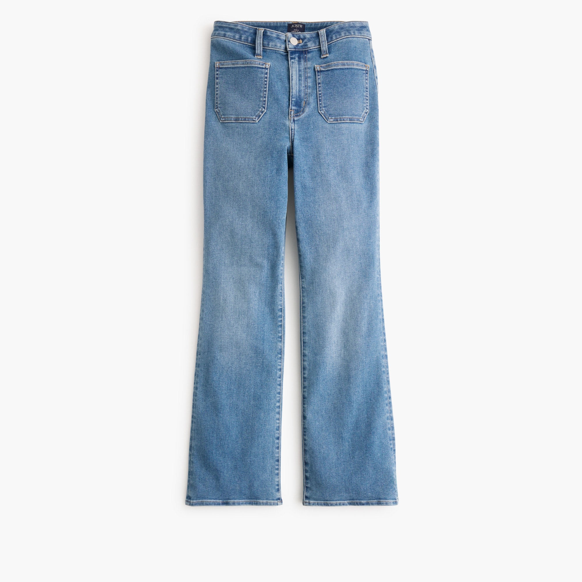 Curvy ankle flare patch-pocket jean signature stretch+