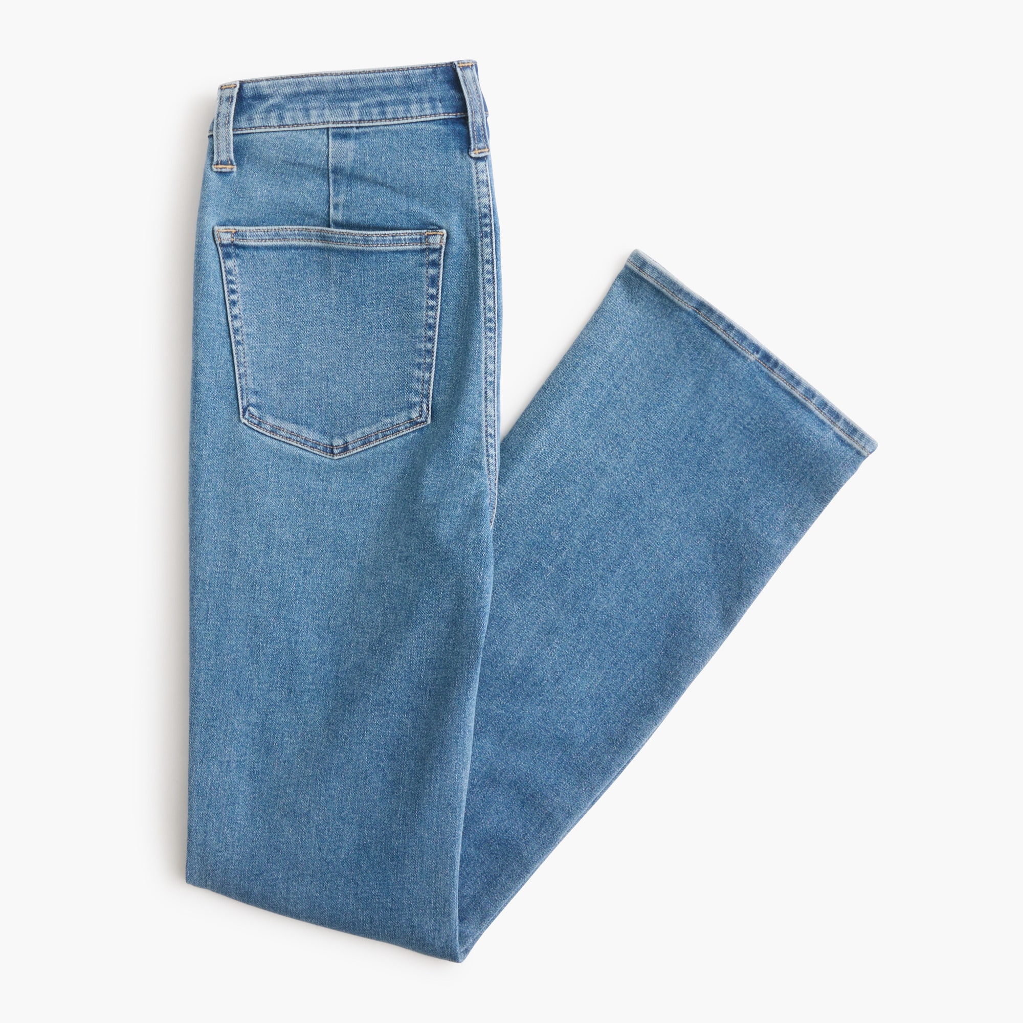 Curvy ankle flare patch-pocket jean signature stretch+