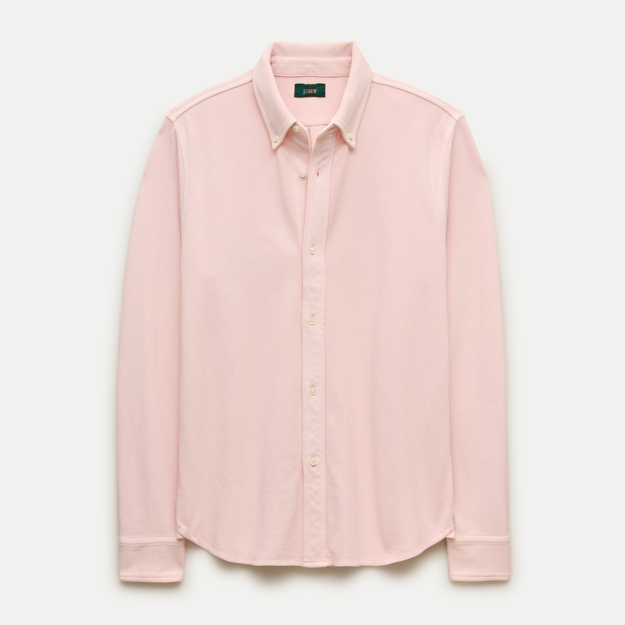Washed piqué button-down shirt