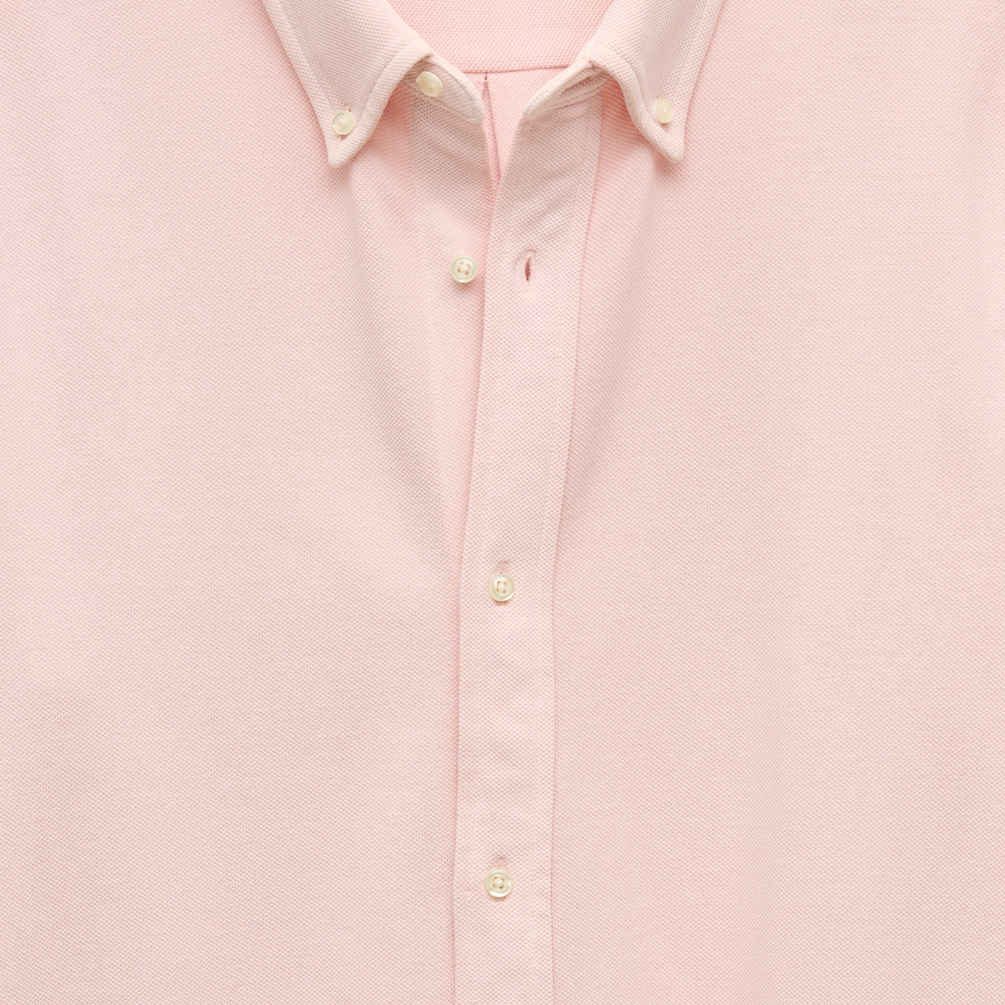 Washed piqué button-down shirt