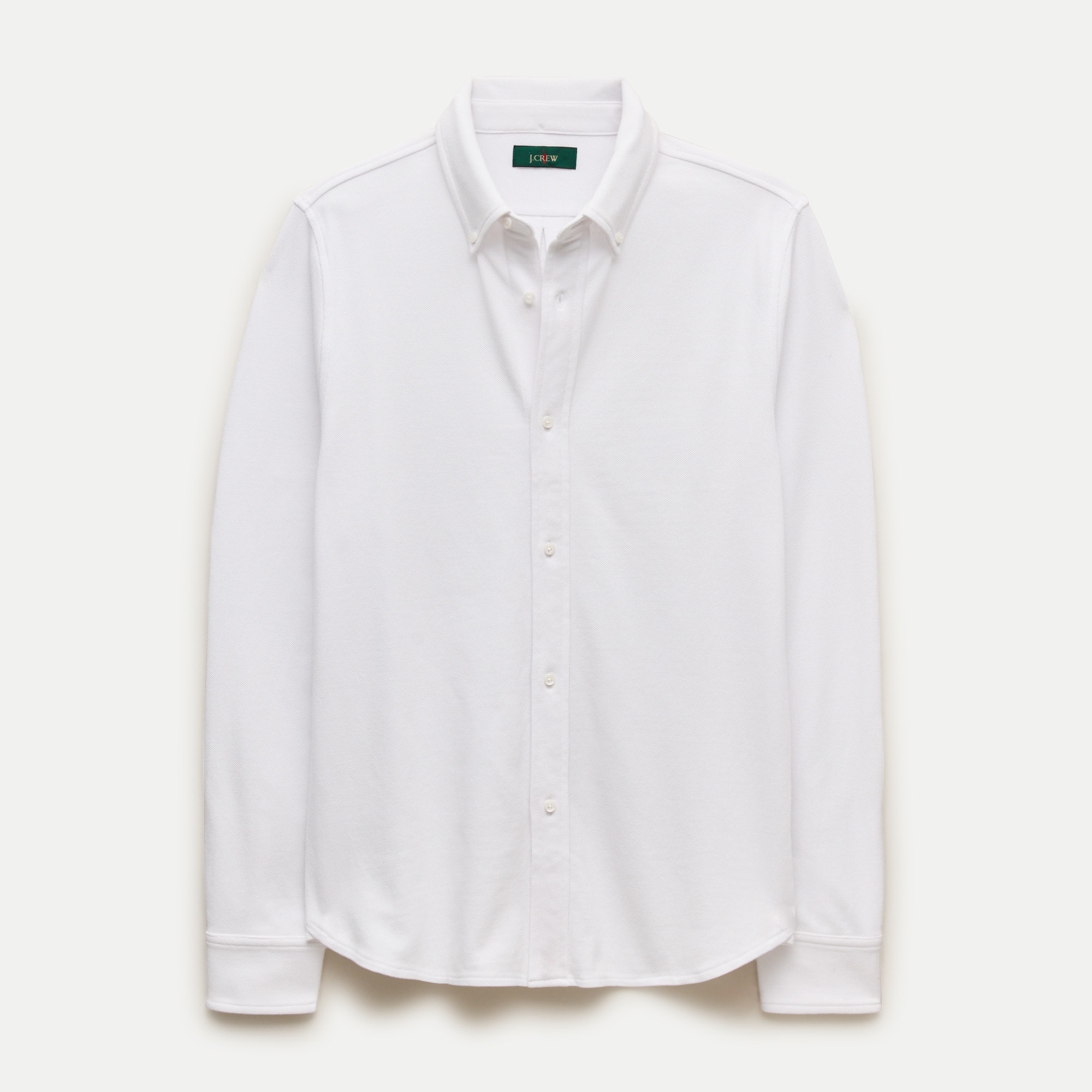 Washed piqué button-down shirt