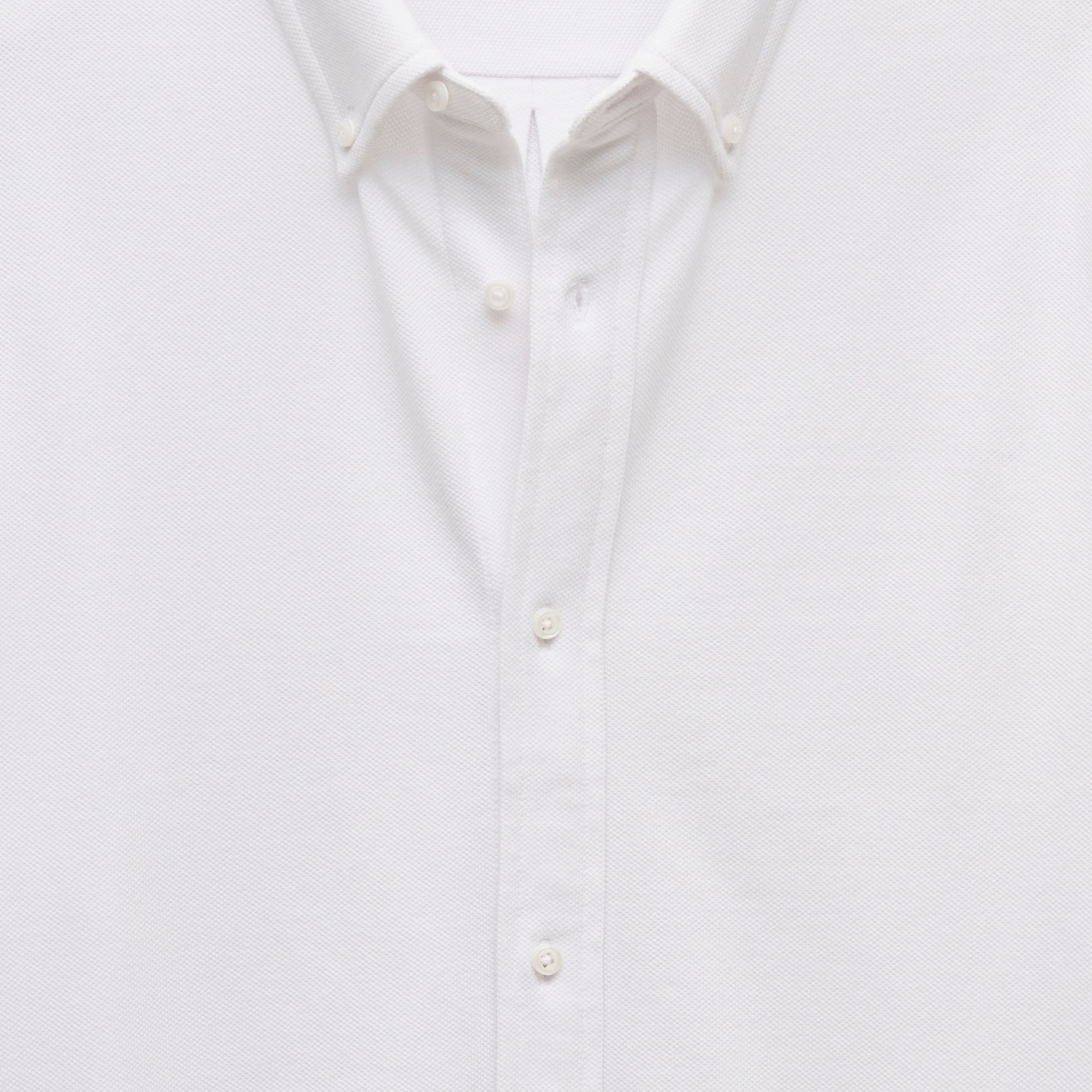 Washed piqué button-down shirt