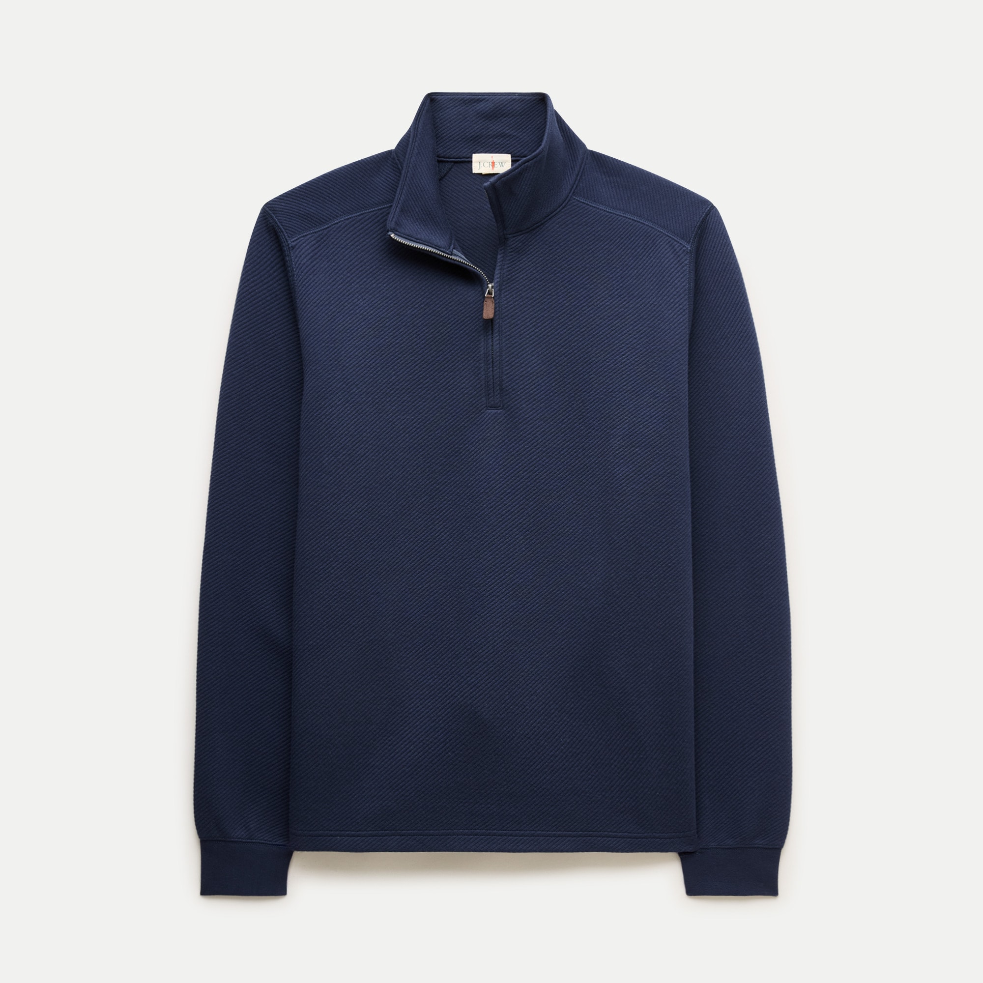 Quarter-zip pullover in cotton jacquard