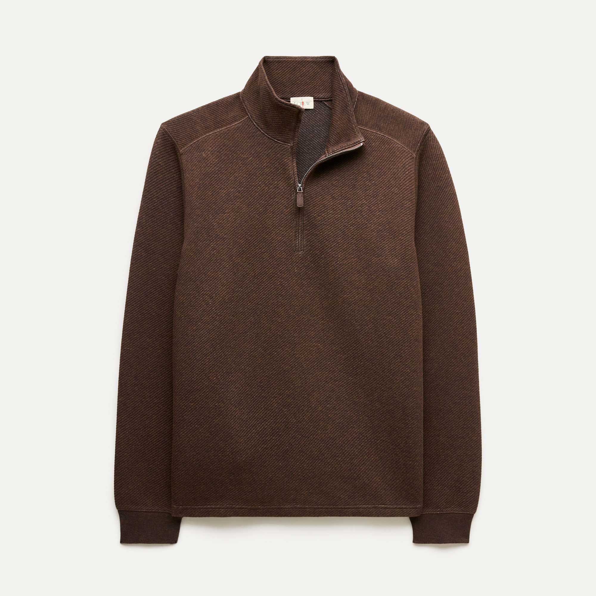 Quarter-zip pullover in cotton jacquard