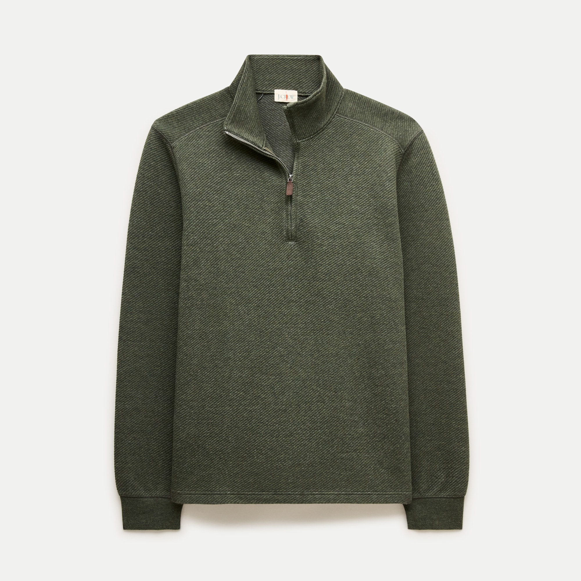 Quarter-zip pullover in cotton jacquard