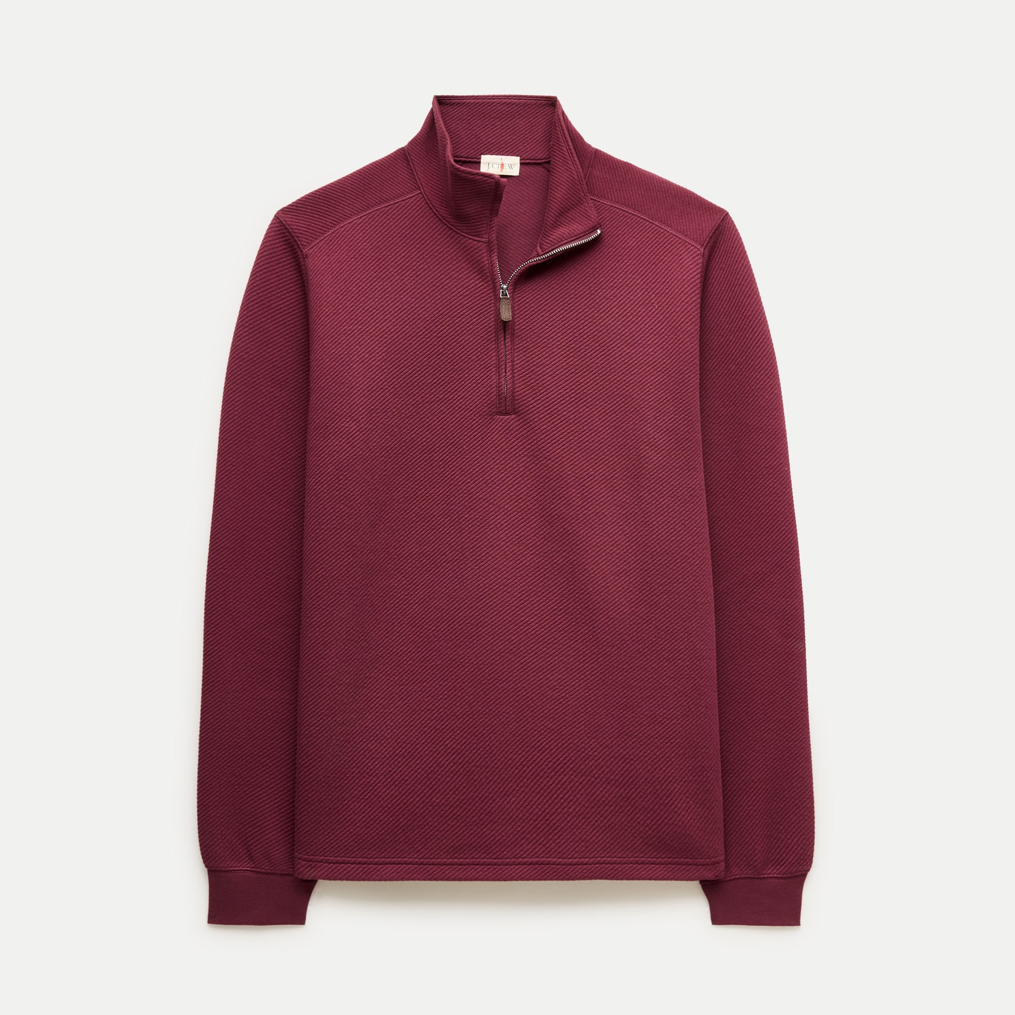 Quarter-zip pullover in cotton jacquard