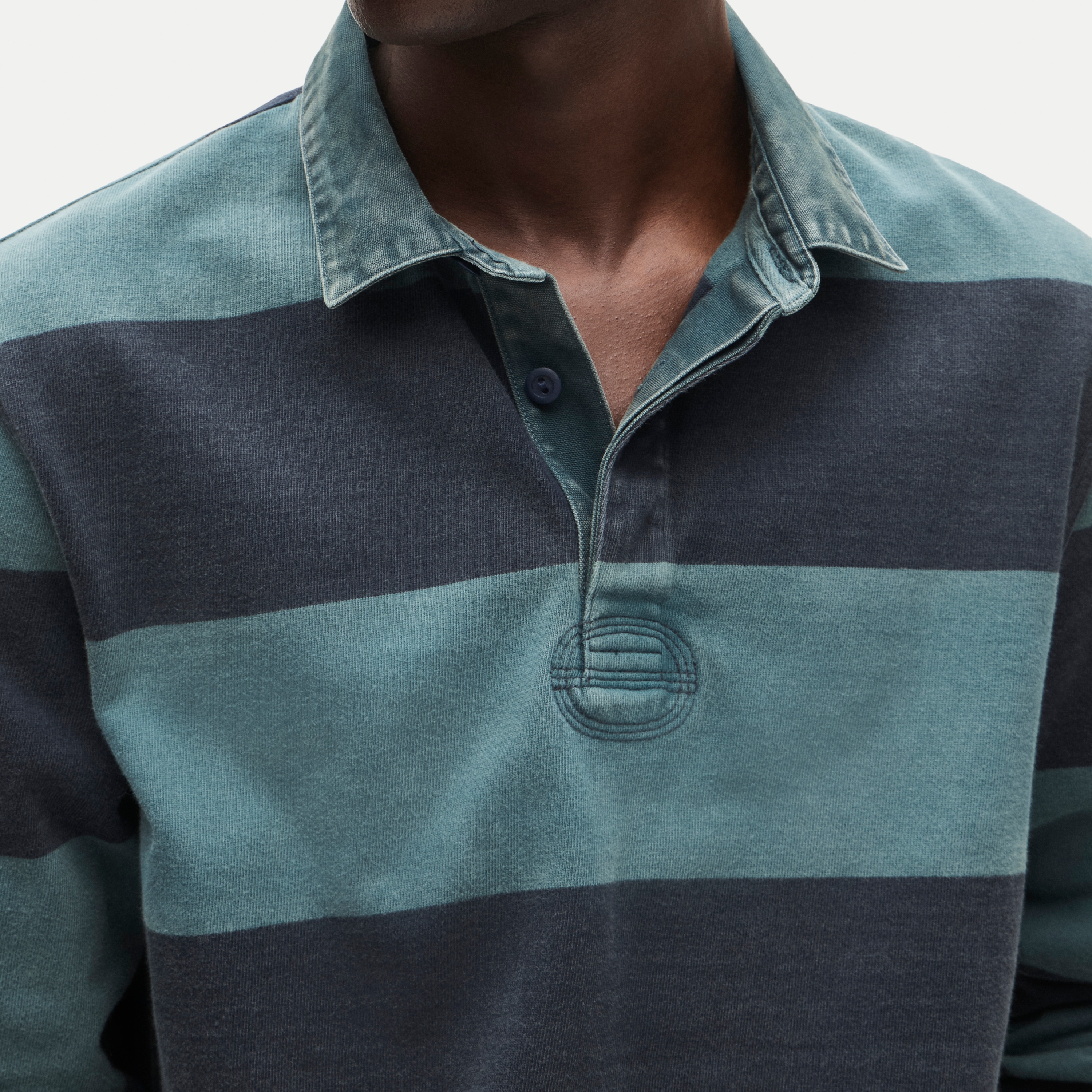 Overdyed rugby shirt in stripe - thumbnail 4