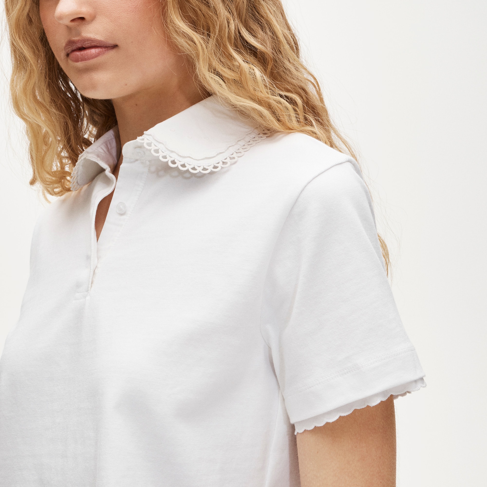Eyelet-collar polo shirt in mariner cotton