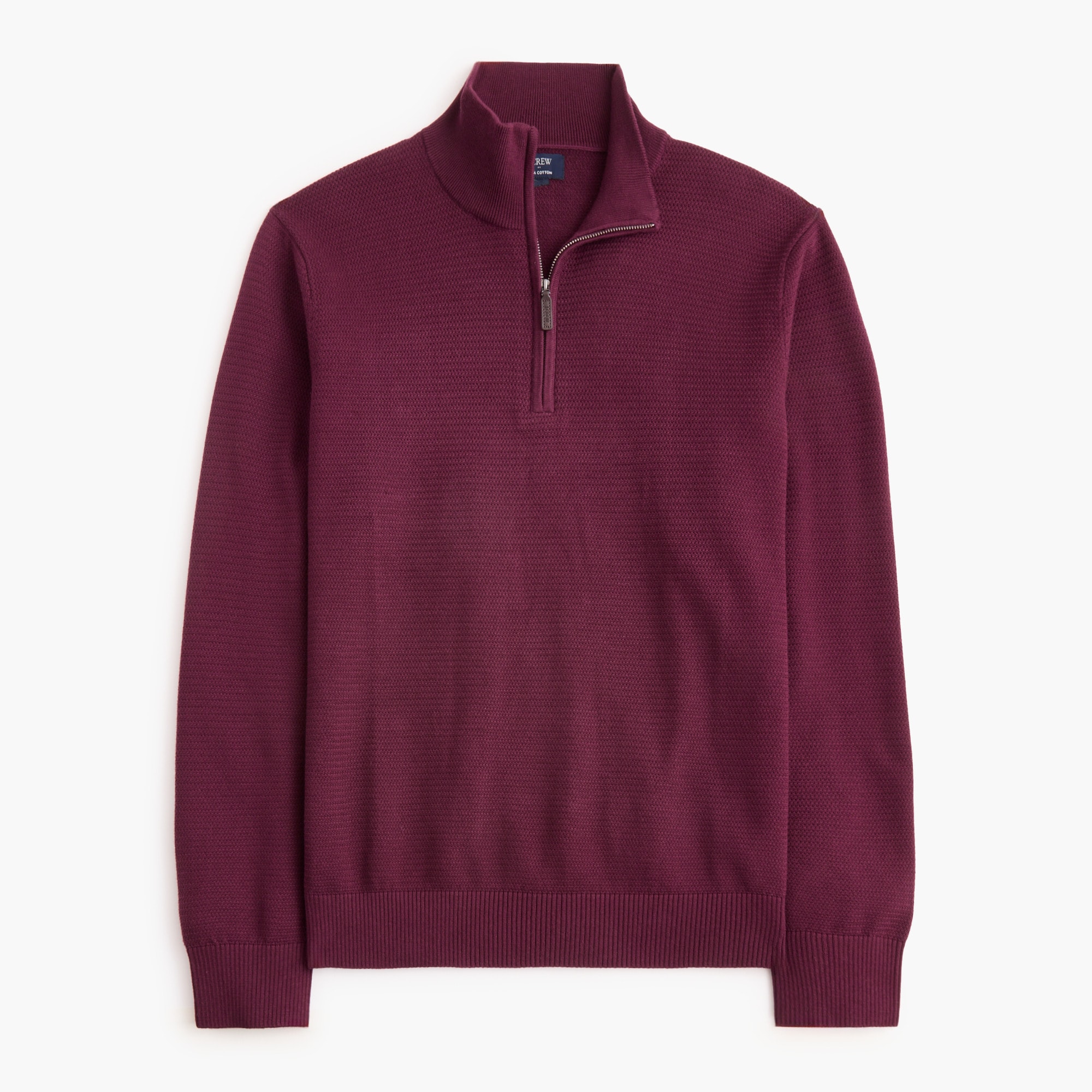 100% Cotton Basketweave Quarter-zip Sweater For Men | Factory