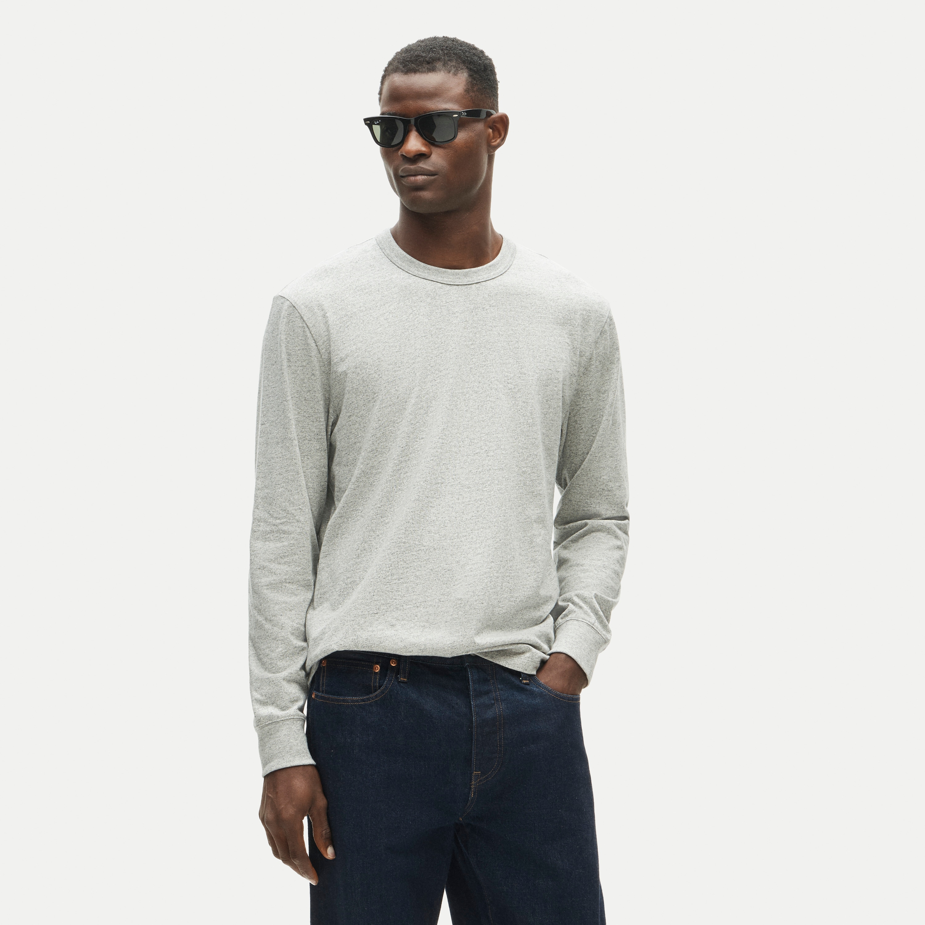 Wallace & Barnes heritage-weight cotton long-sleeve T-shirt