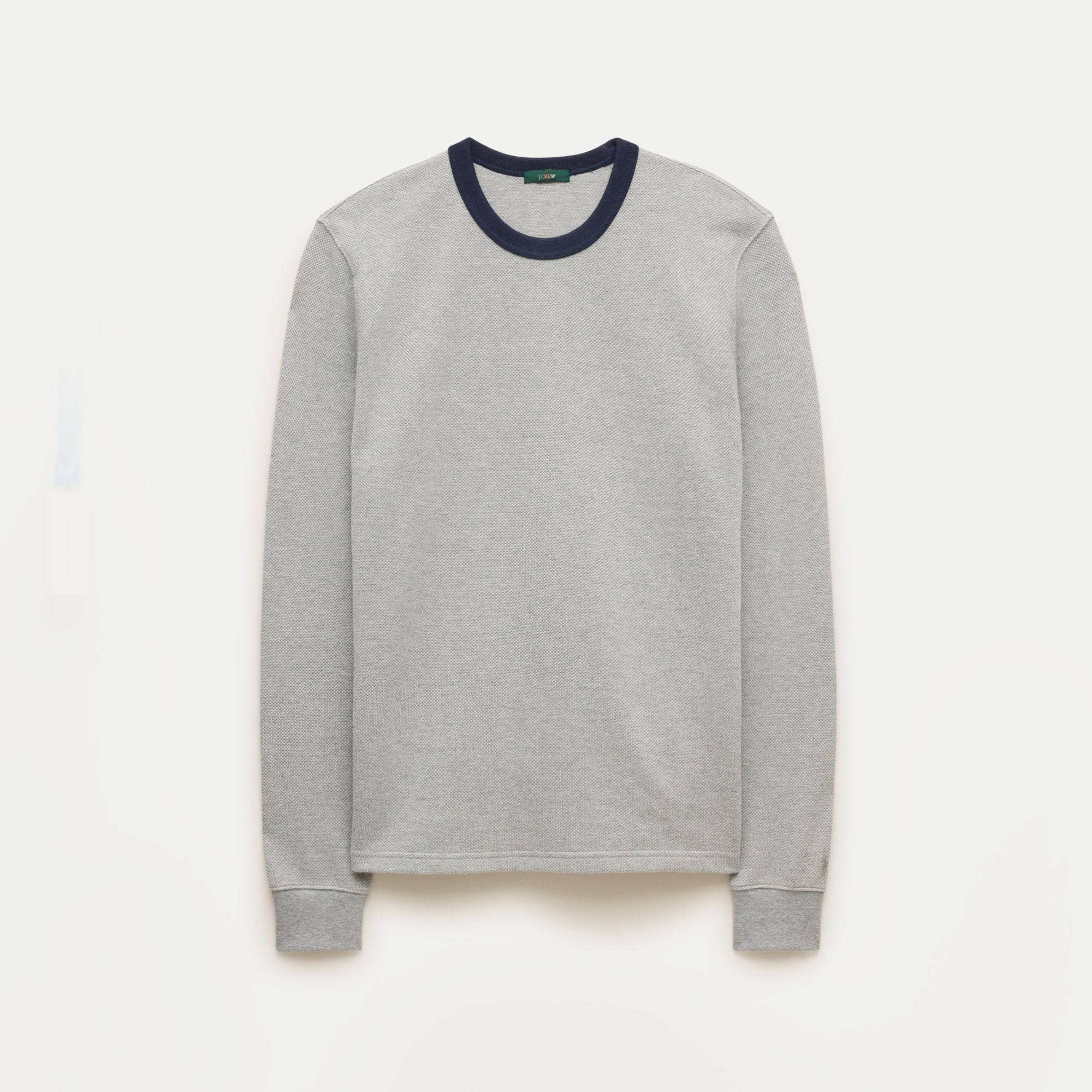 Long-sleeve macropiqué ringer T-shirt
