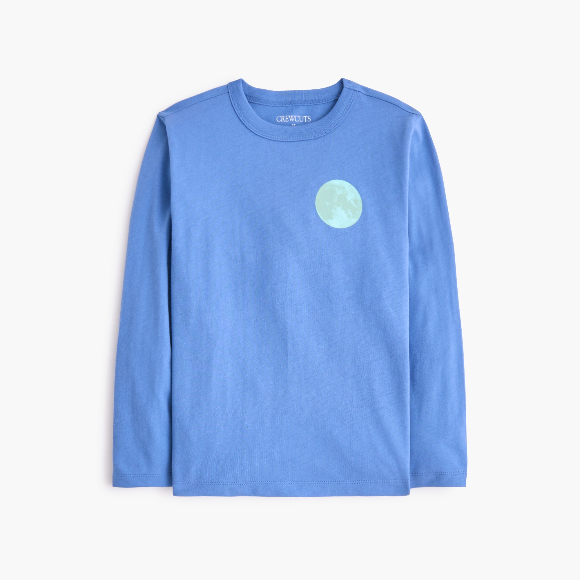 Boys' long-sleeve 100% cotton full moon graphic tee
