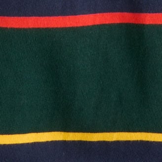 Kids' striped rugby shirt NAVY DARK FOREST