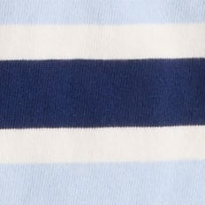 Kids' striped rugby shirt FADED CHAMBRAY NAVY