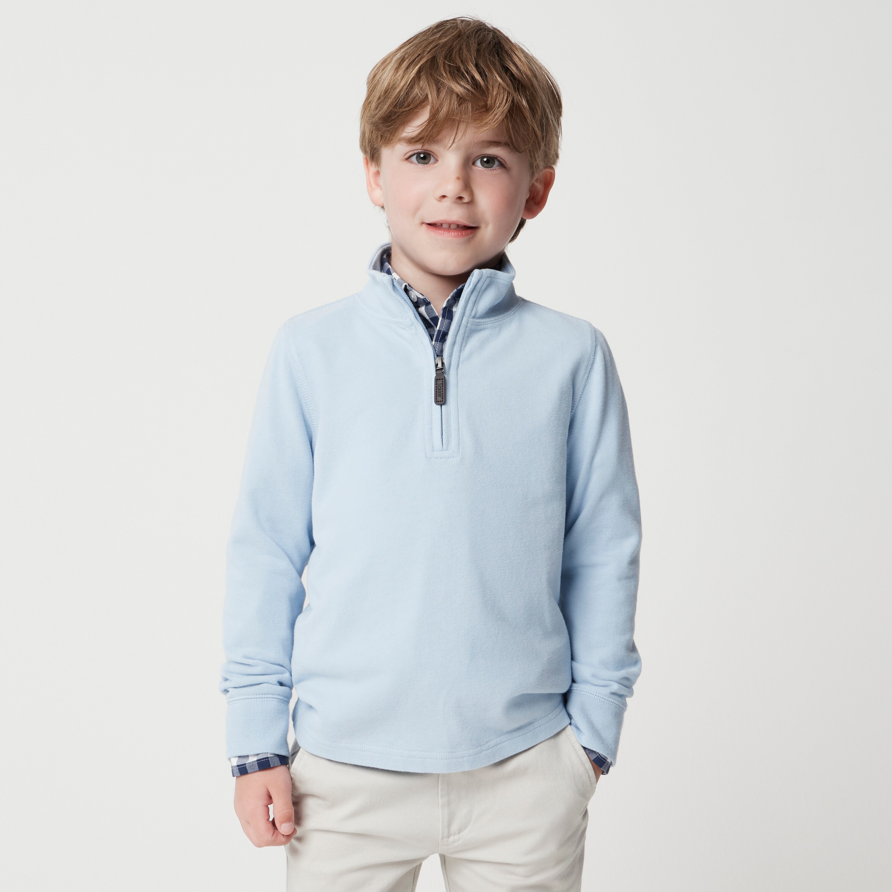 Boys' sueded jersey quarter-zip