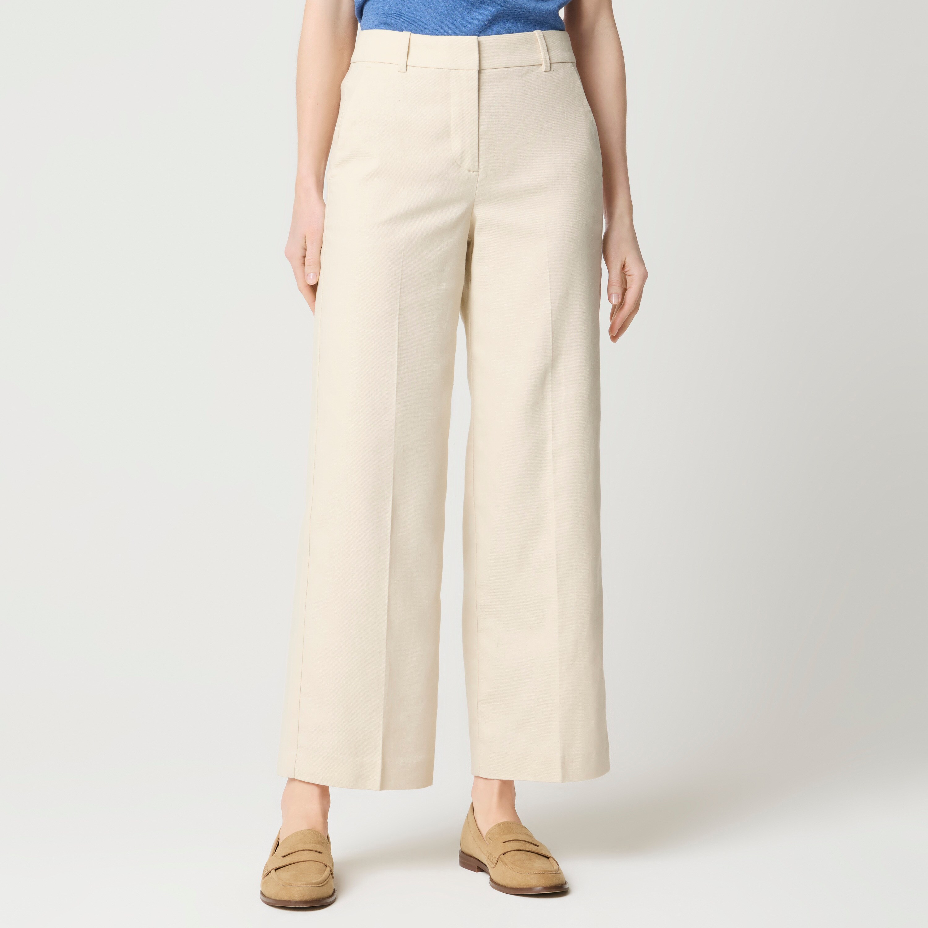 Linen-blend Remy Wide-leg Cropped Pant For Women | Factory