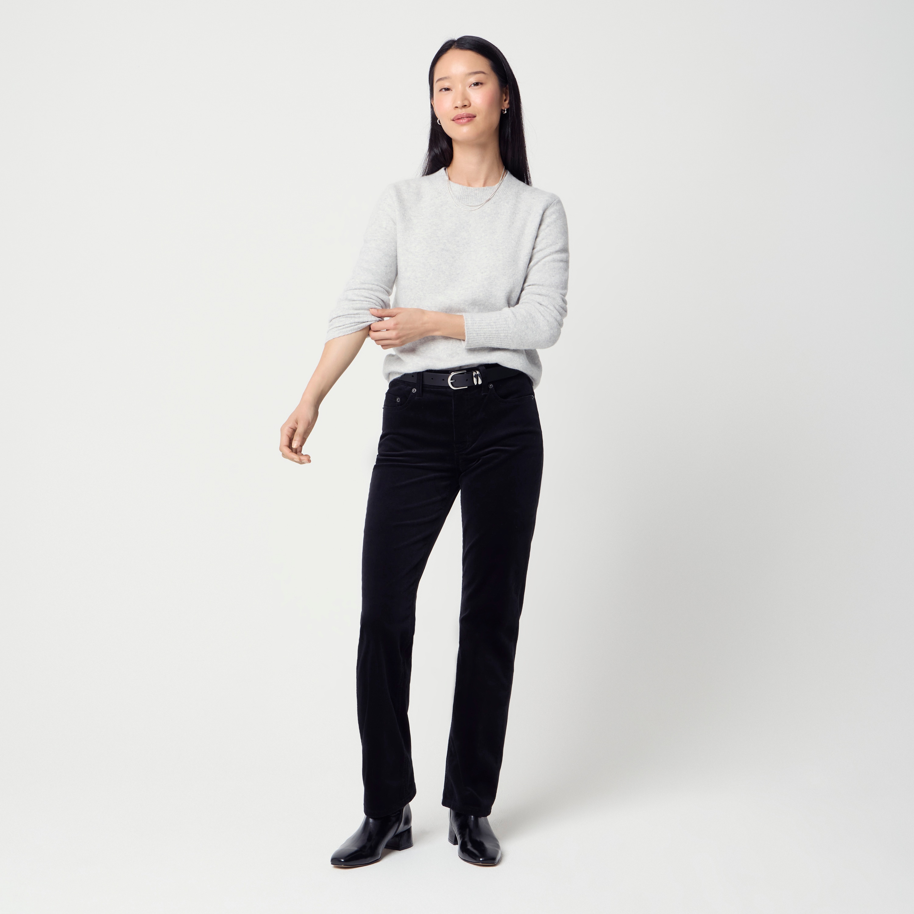 Corduroy mid-rise straight pant