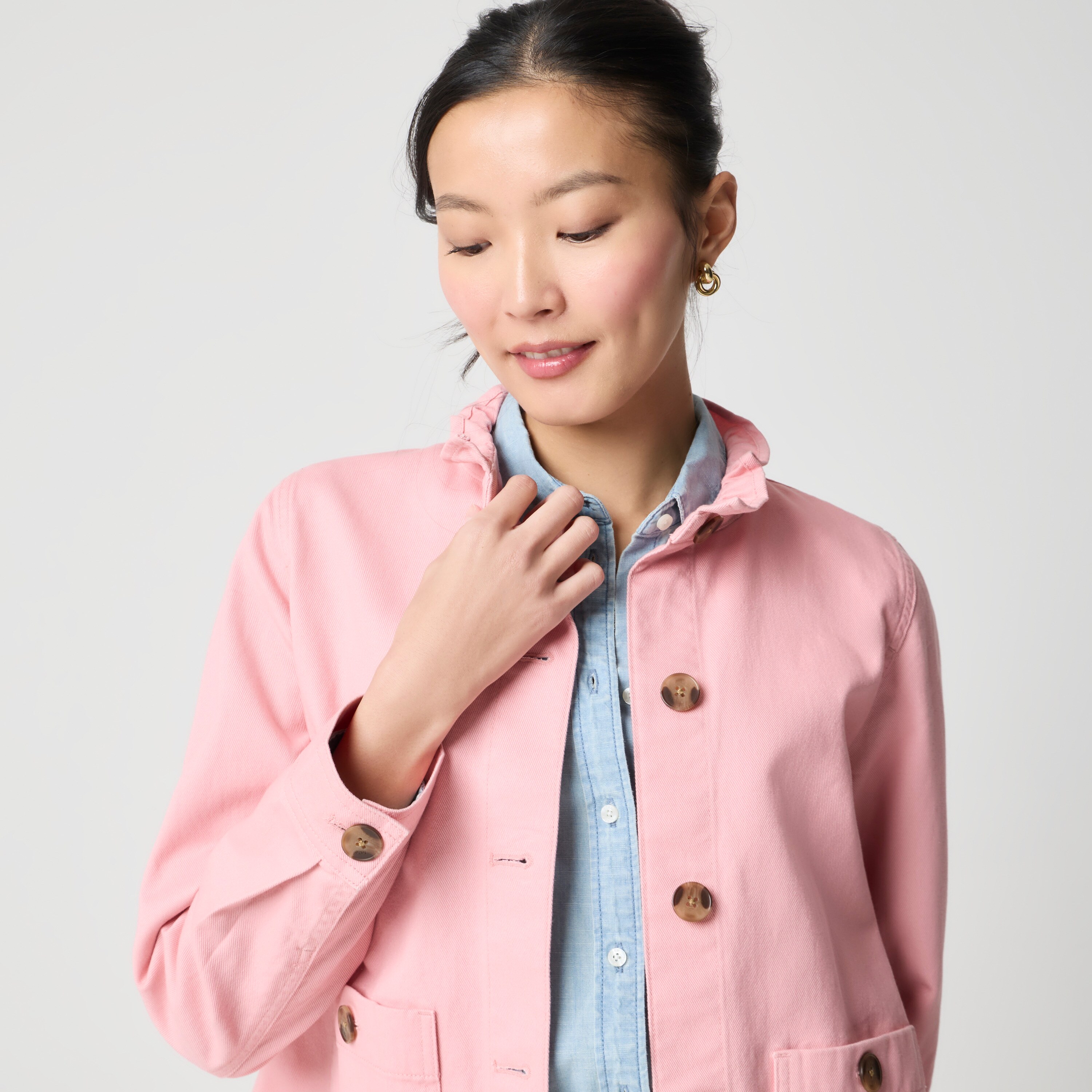 100% cotton ruffle-collar Field jacket