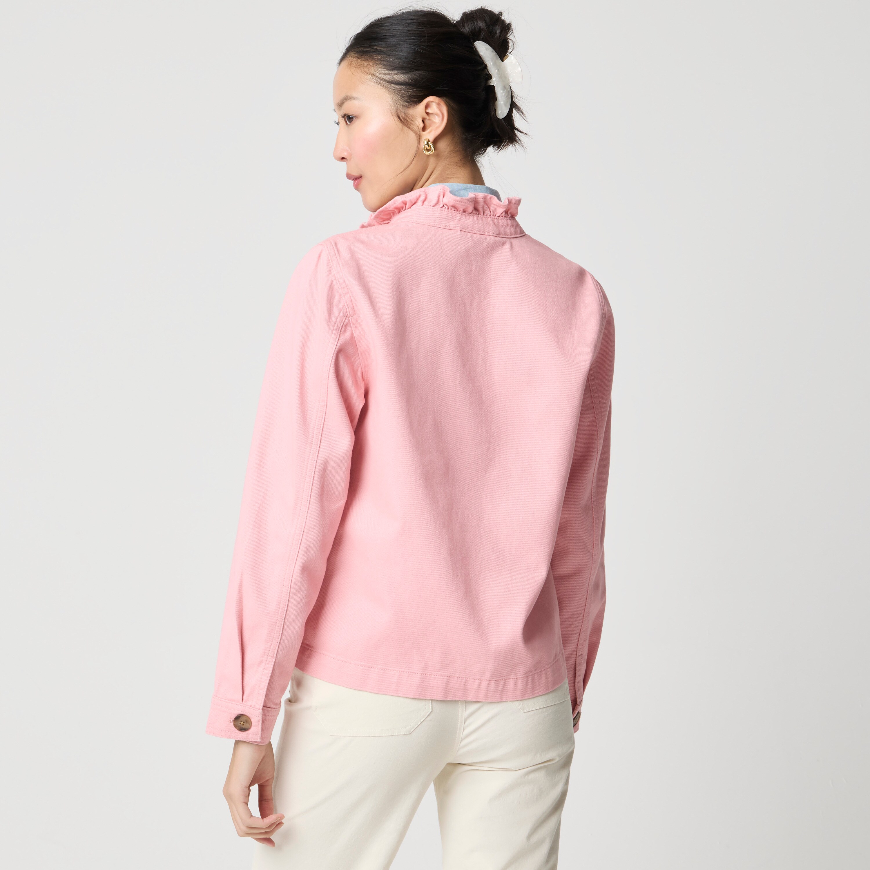 100% cotton ruffle-collar Field jacket