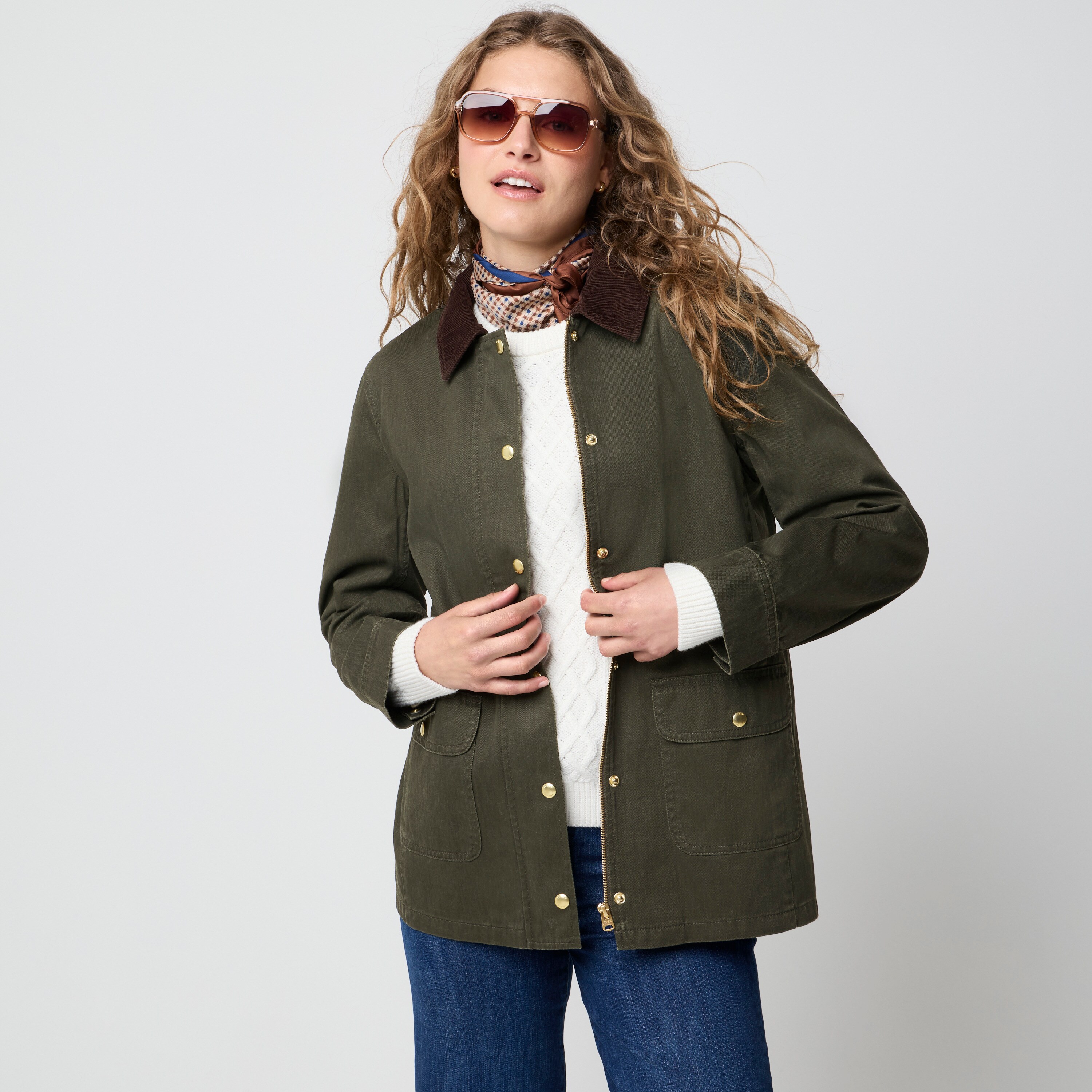 100% cotton long Field jacket