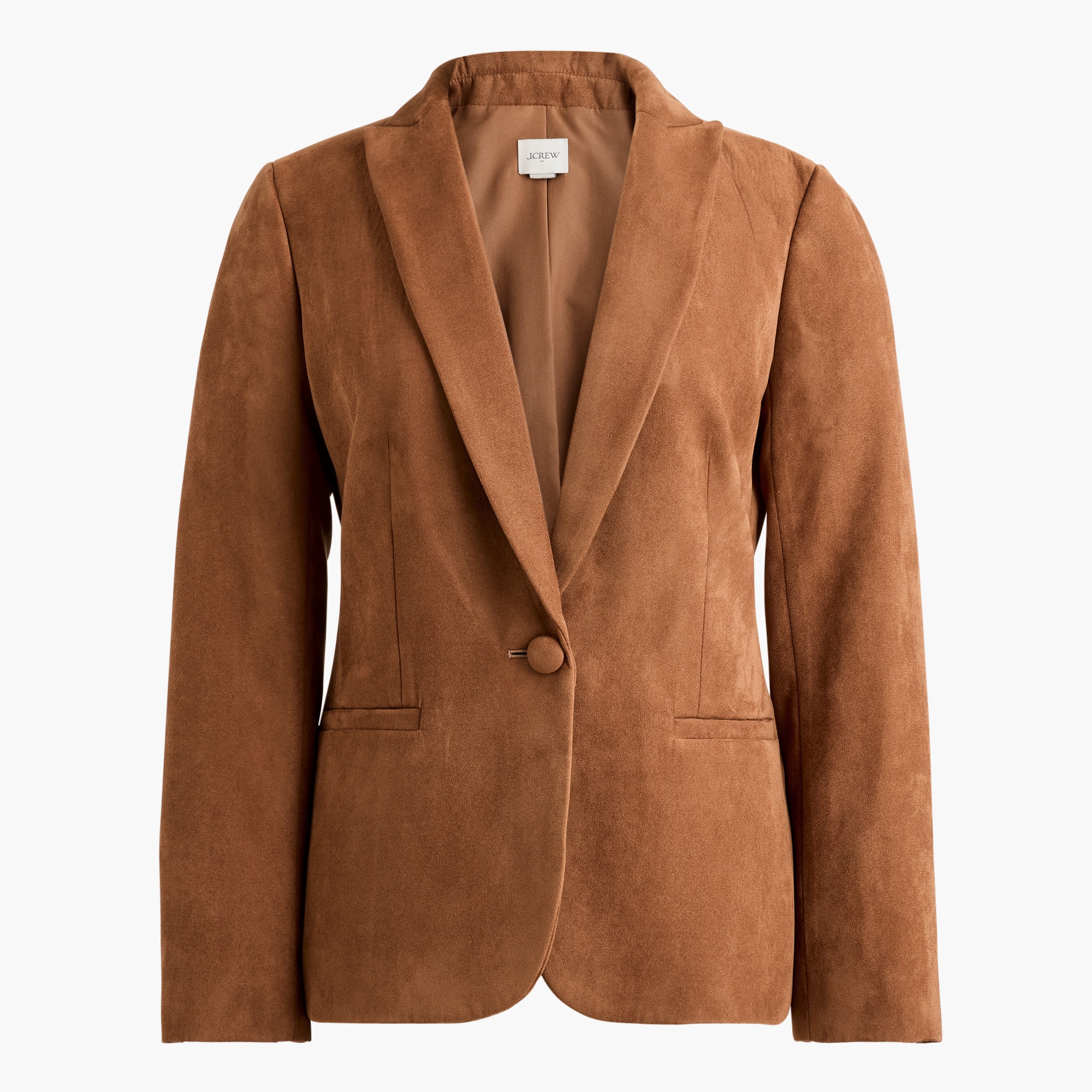 Sueded one-button blazer