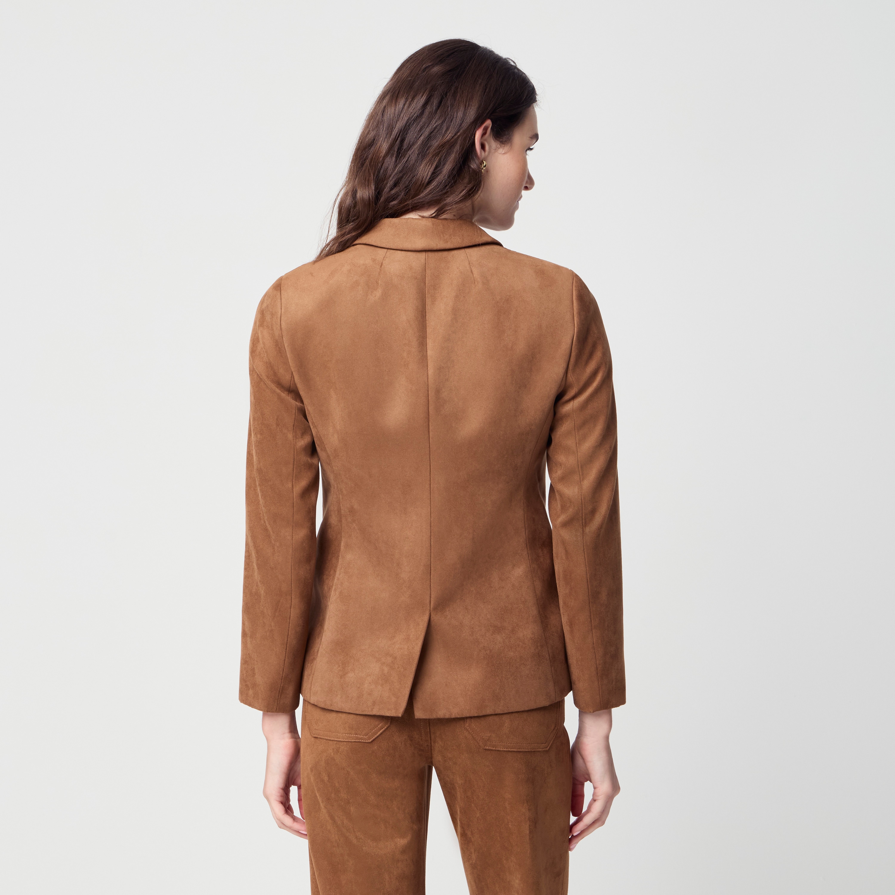 Sueded one-button blazer