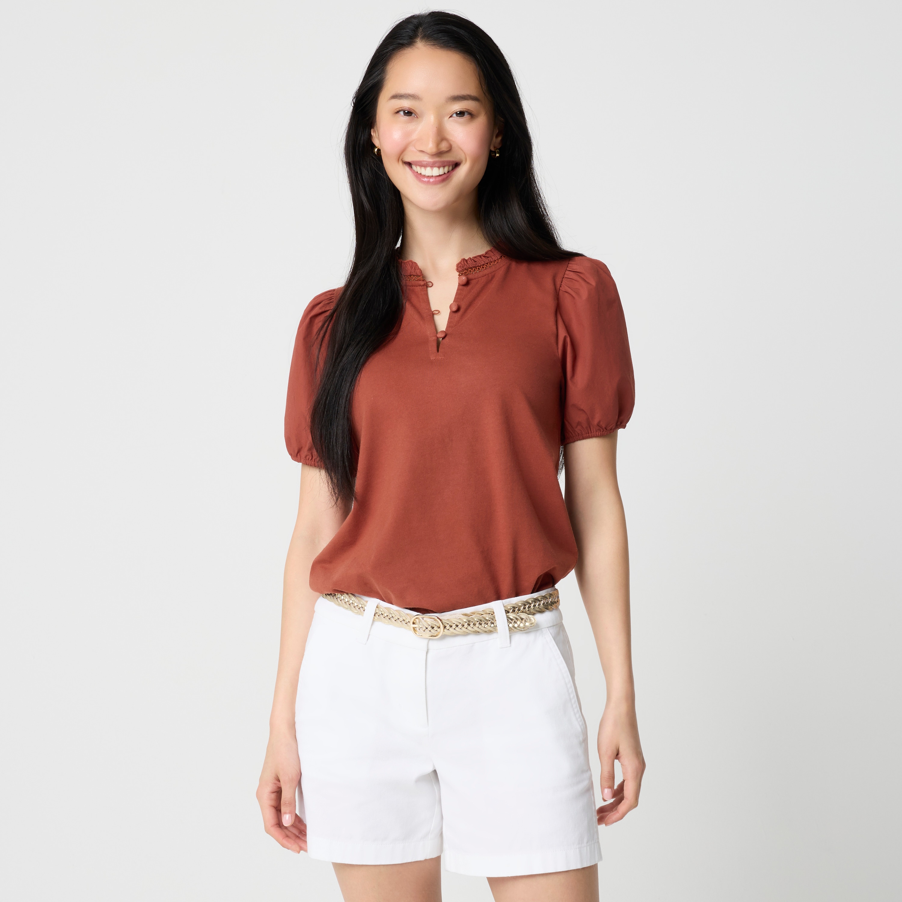 Puff-sleeve top