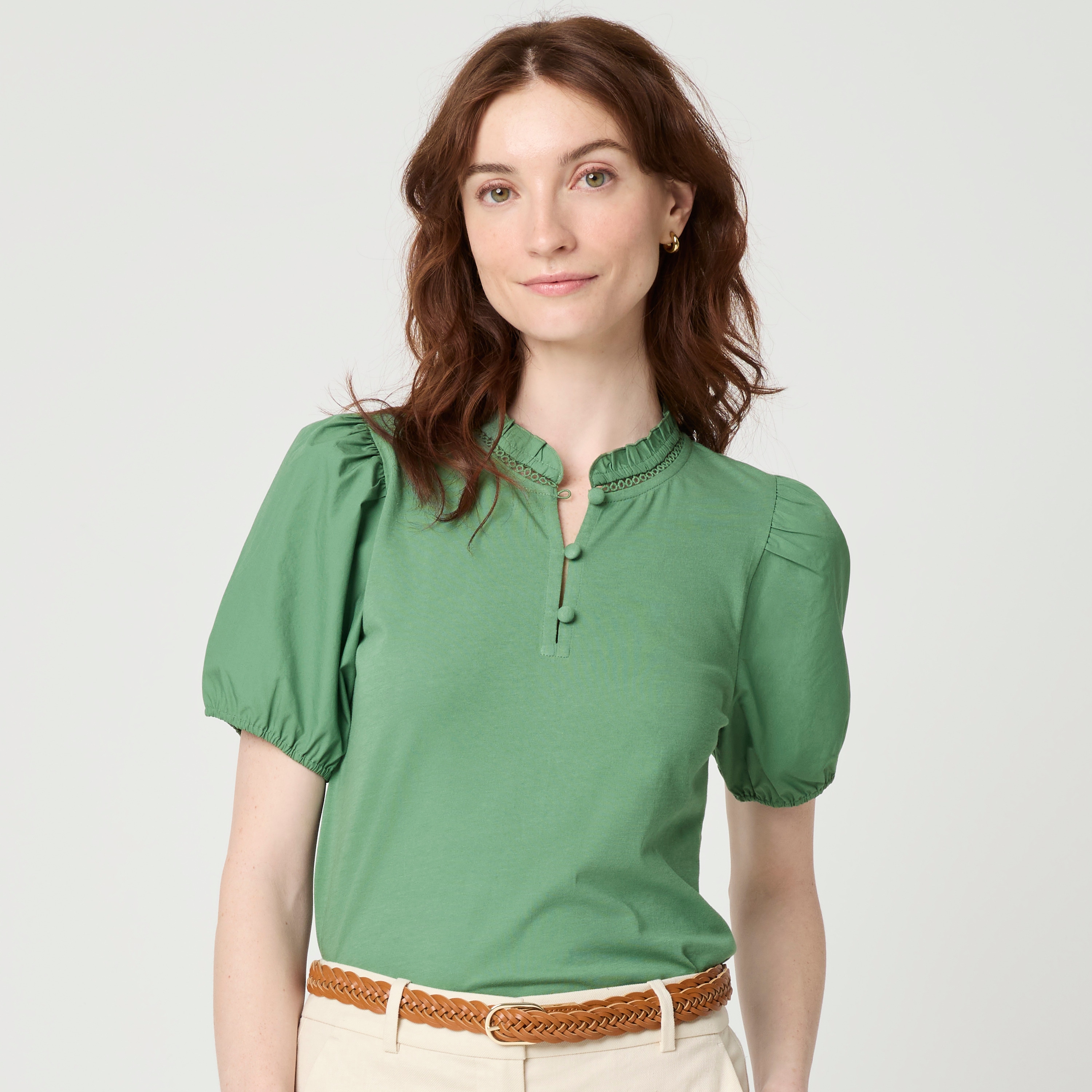 Puff-sleeve top