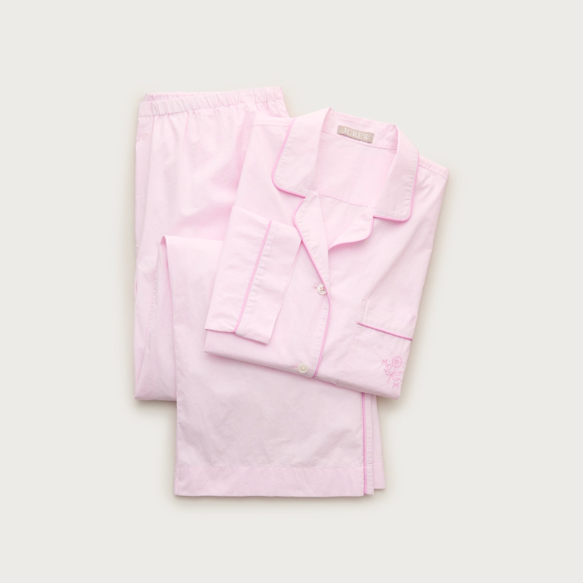 Classic "Mom" pajama pant set in end-on-end cotton from J.Crew - $118