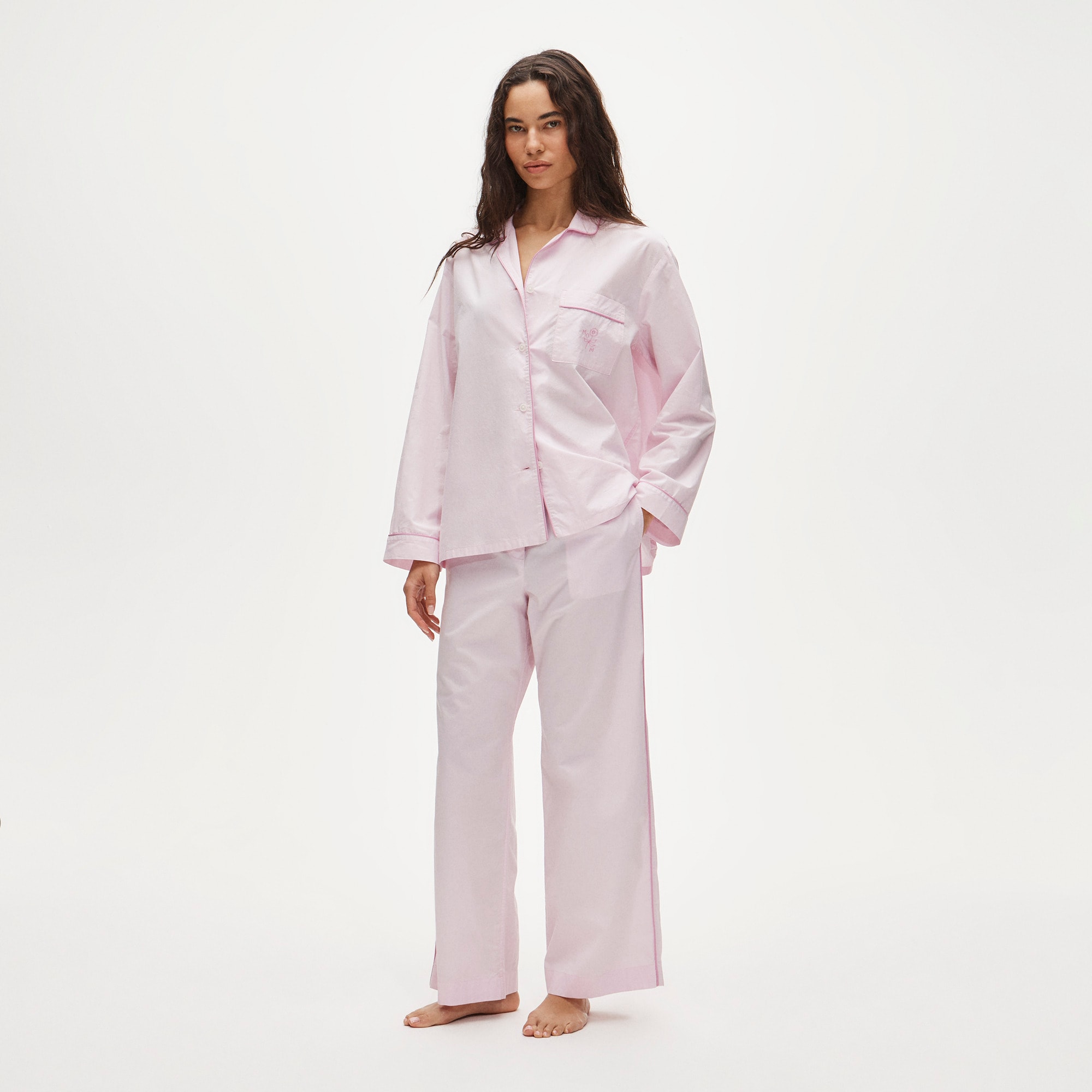 Classic "Mom" pajama pant set in end-on-end cotton
