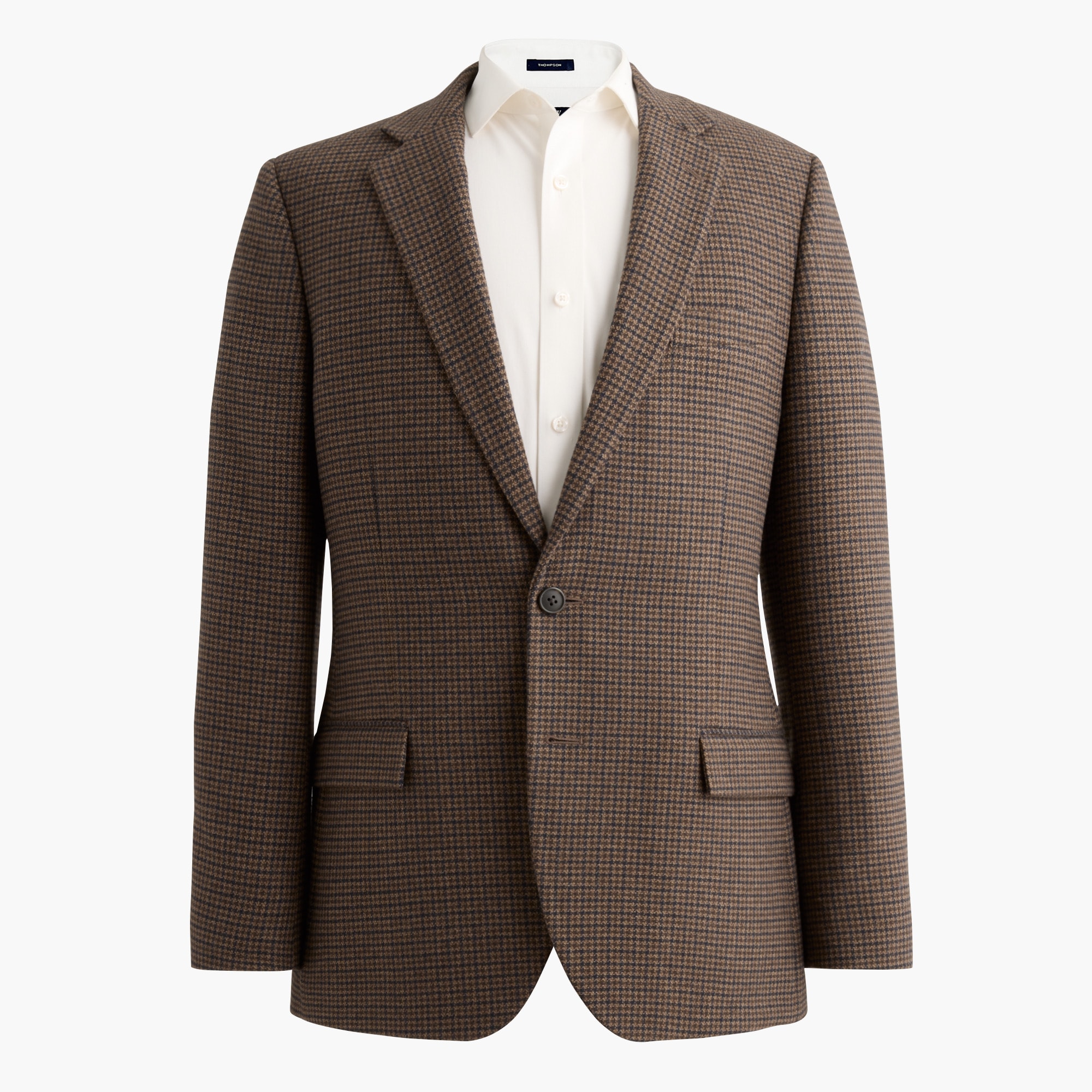 Wool-blend houndstooth blazer