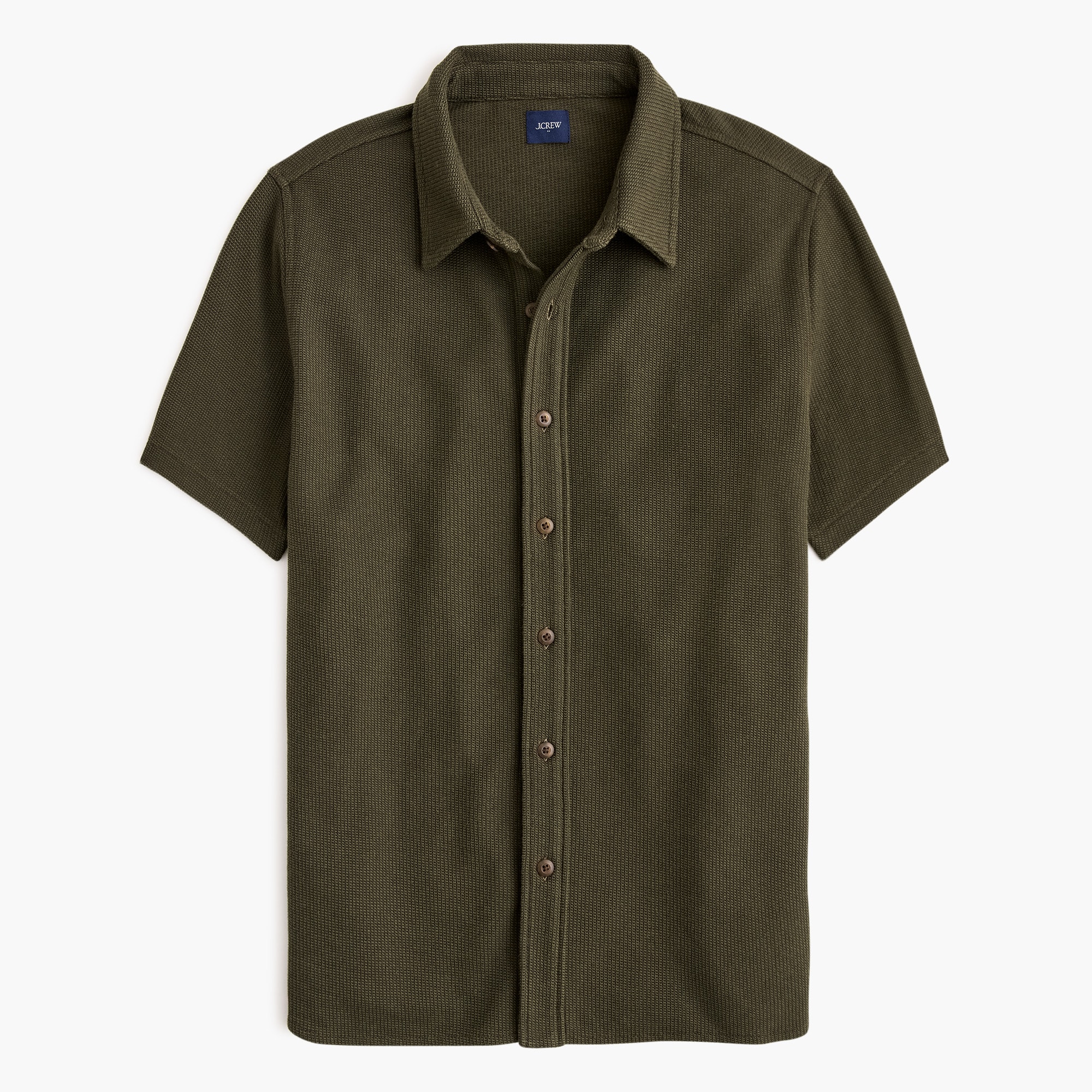 Short-sleeve textured knit shirt