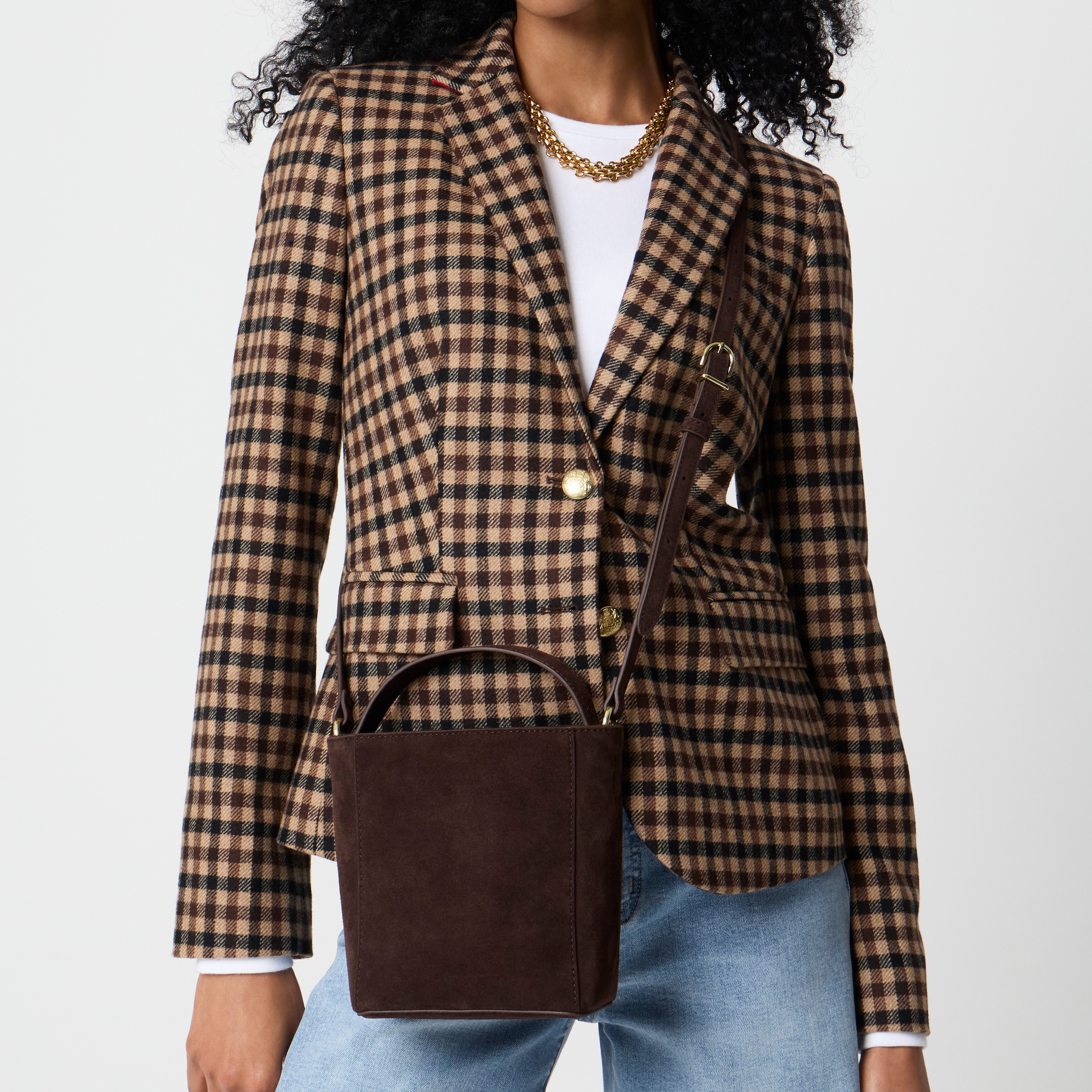 Quinn mini crossbody bucket bag