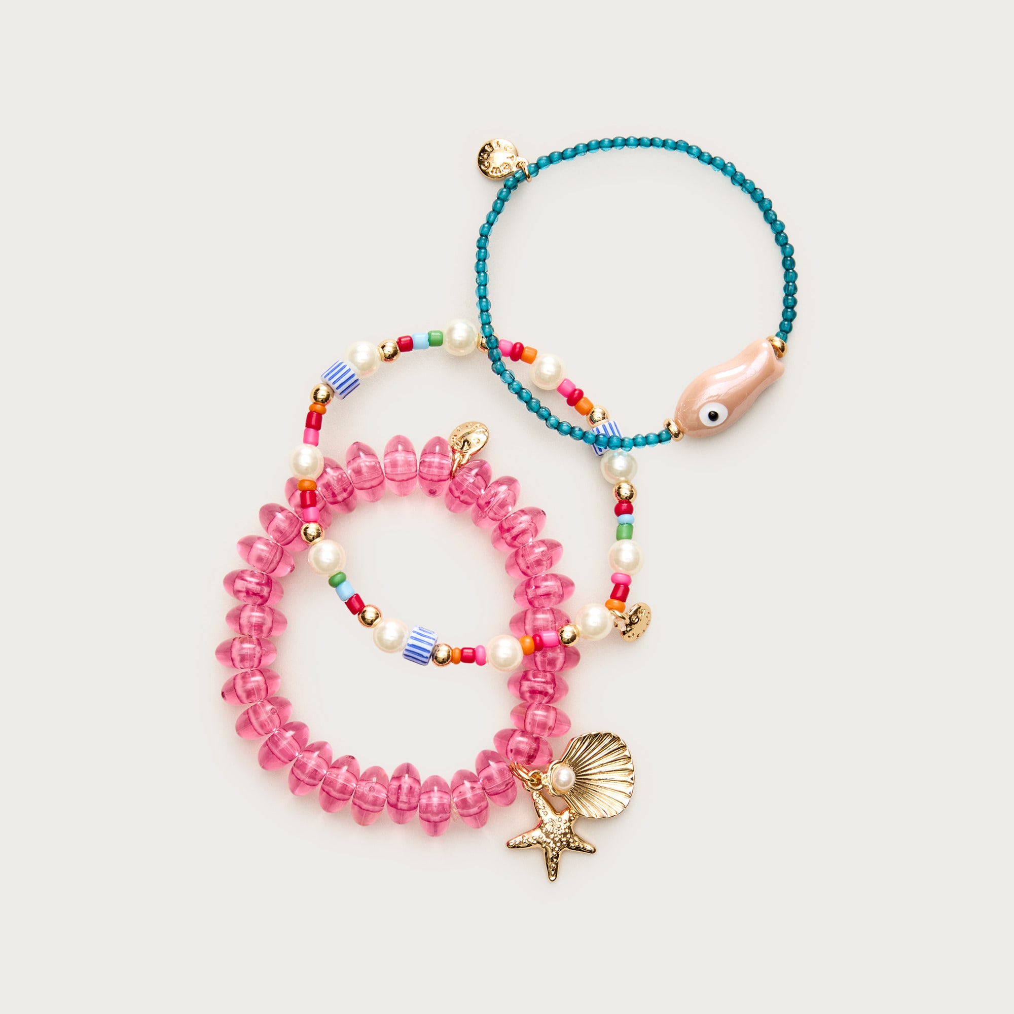 J.Crew Girls' fish charm bracelets set-of-three