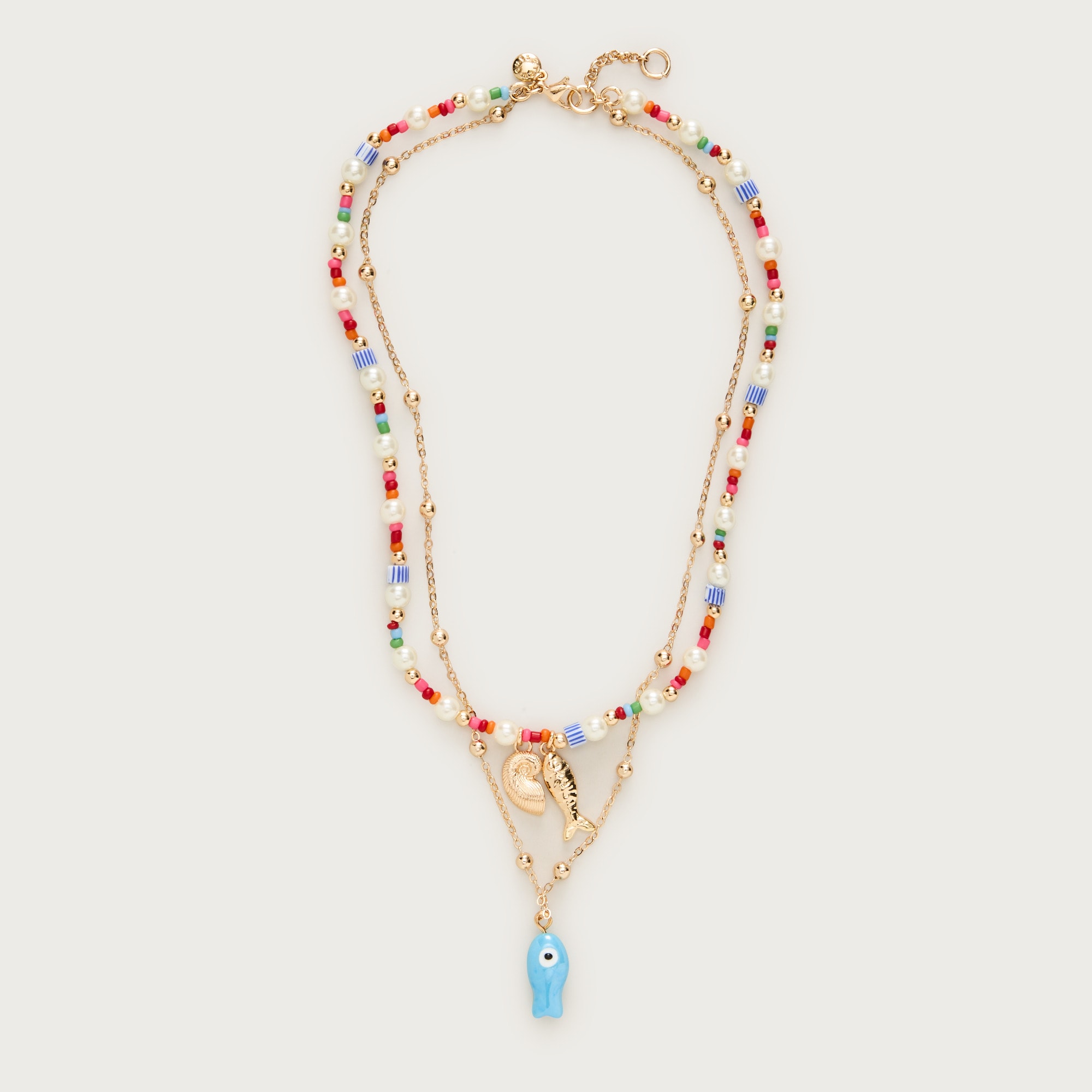 J.Crew Girls' fish charm layered necklace