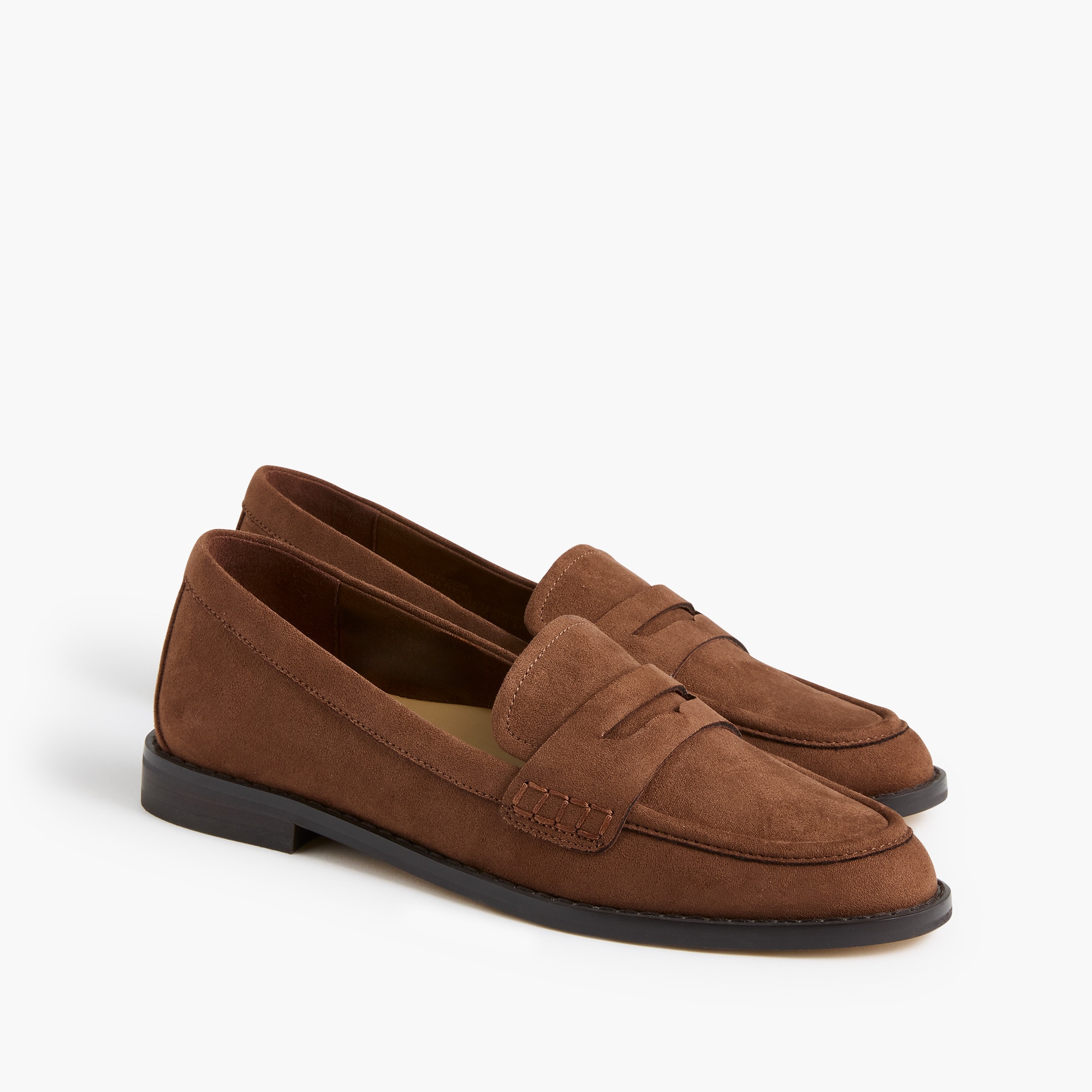 Sueded flex penny loafers