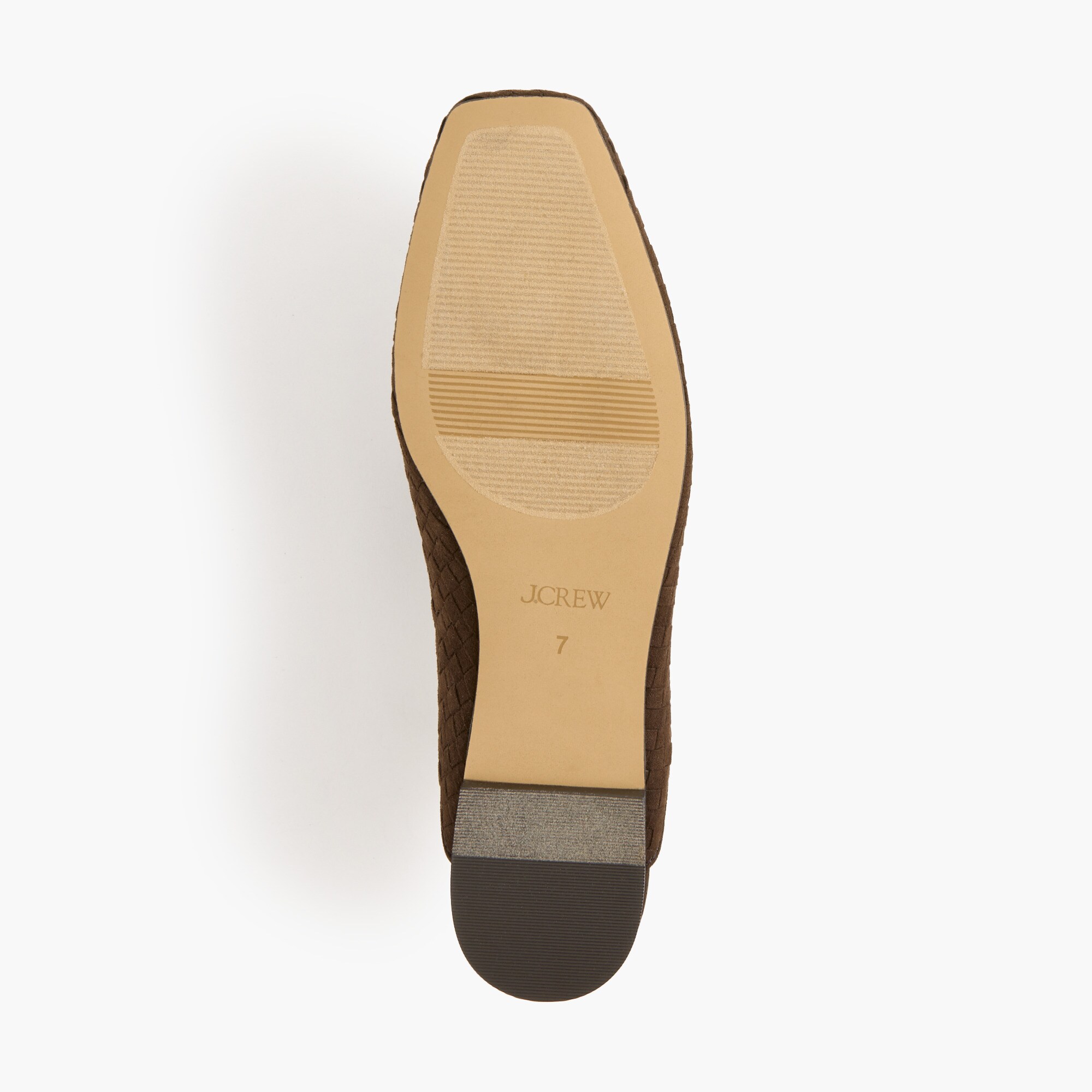 Sueded woven tie mules