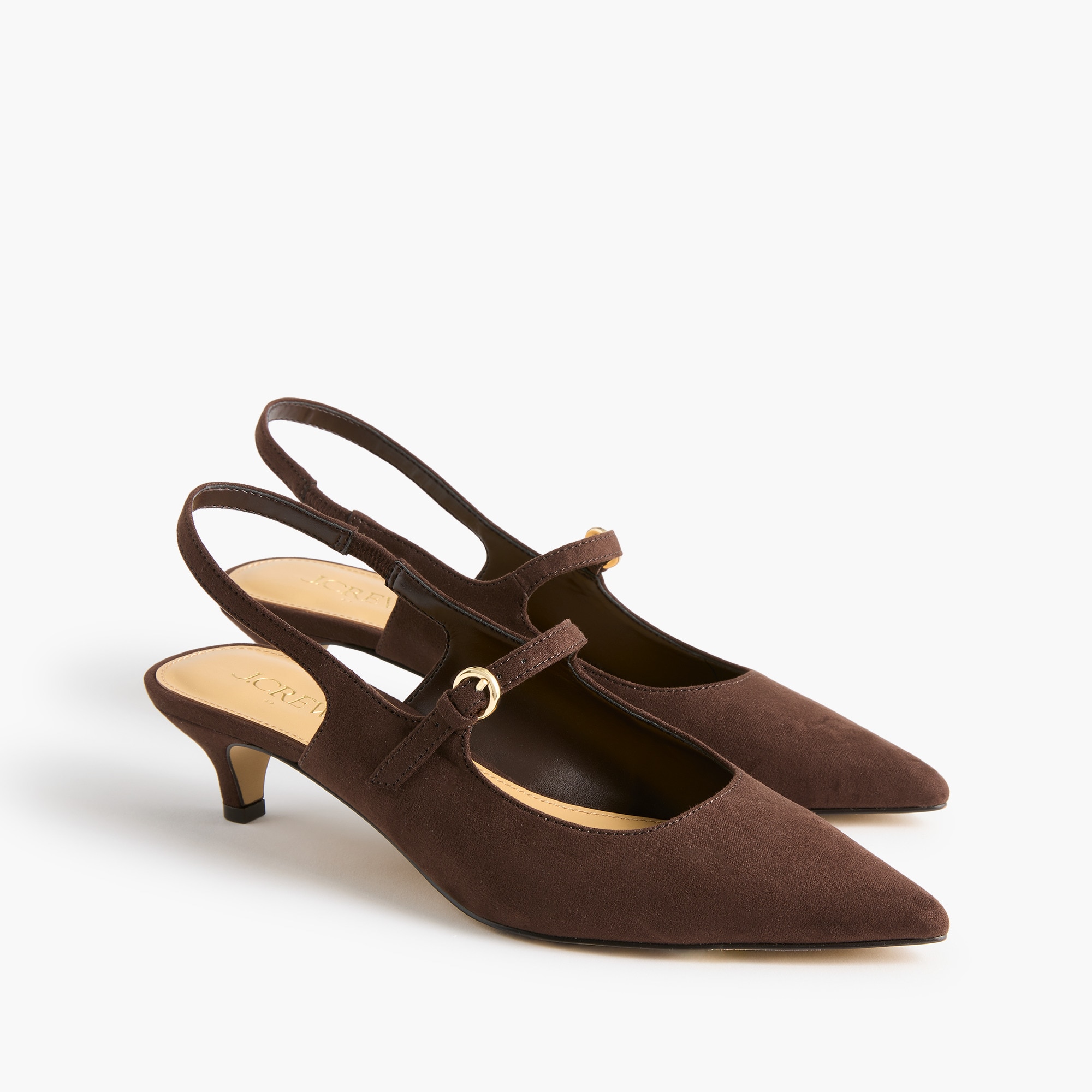 Slingback pointed-toe Mary Jane heels