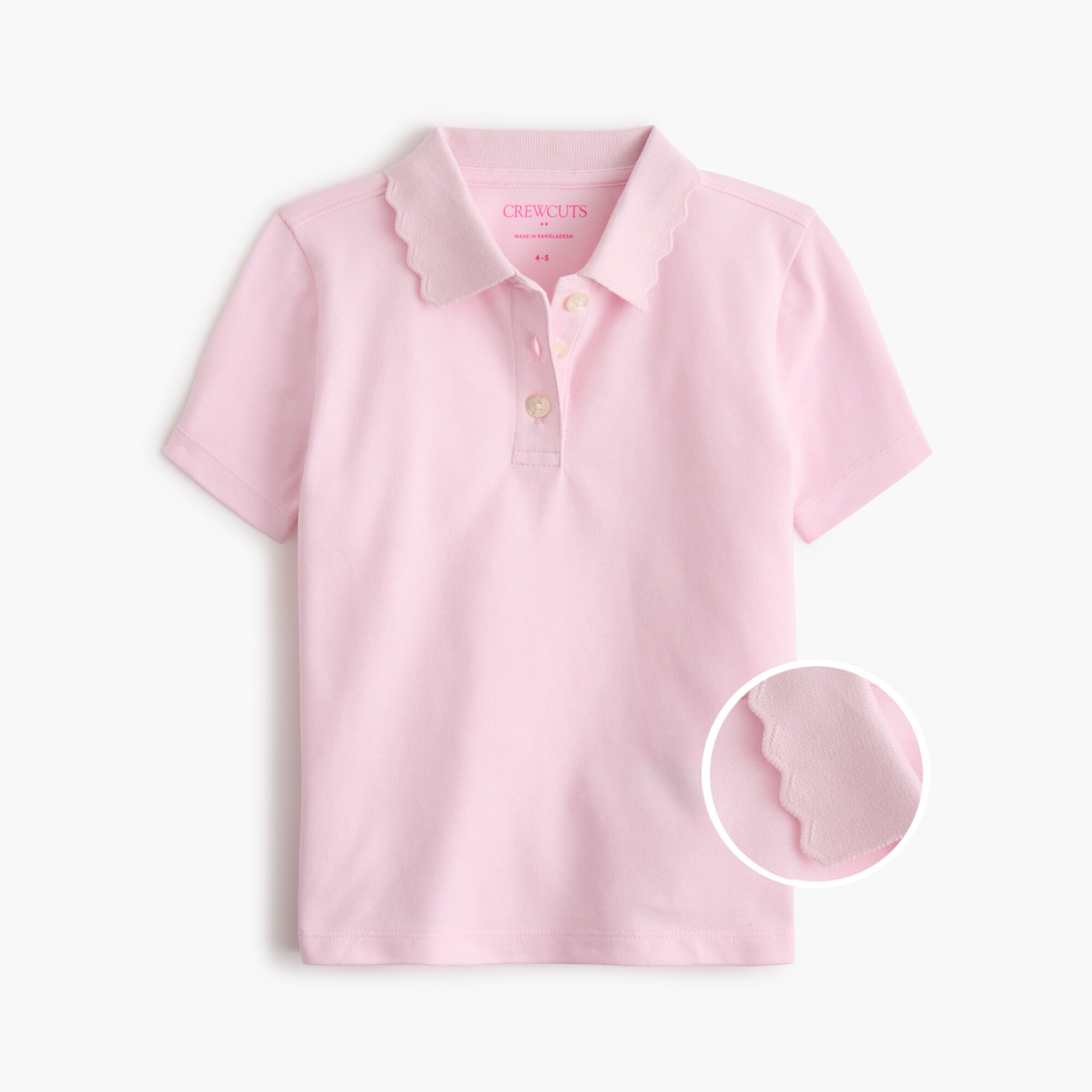 girls' scallop-collar polo shirt for girls