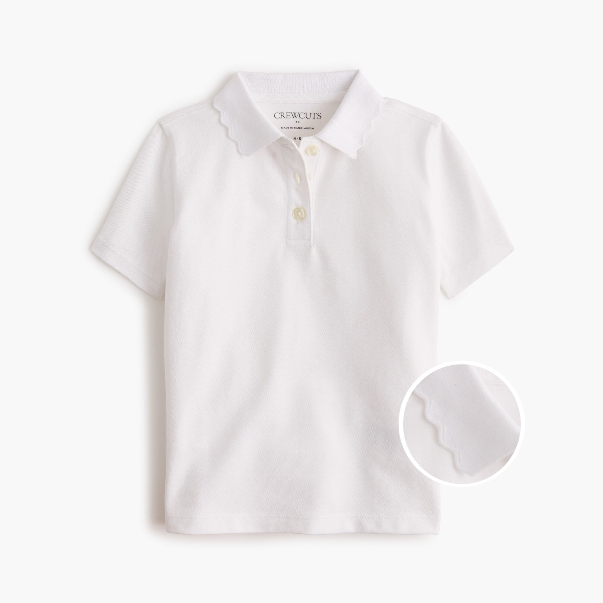Girls' scallop-collar polo shirt