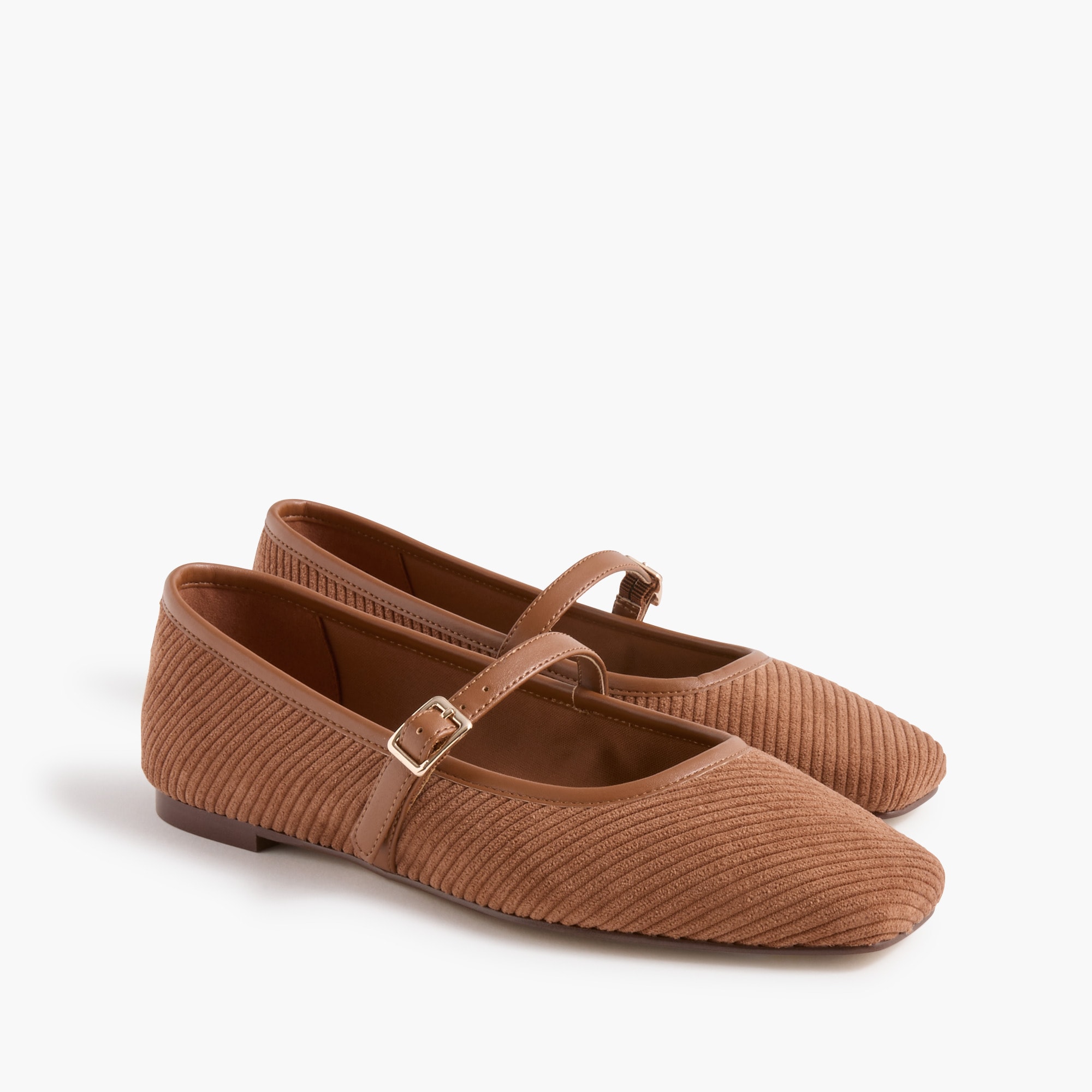 Textured square-toe Mary Janes