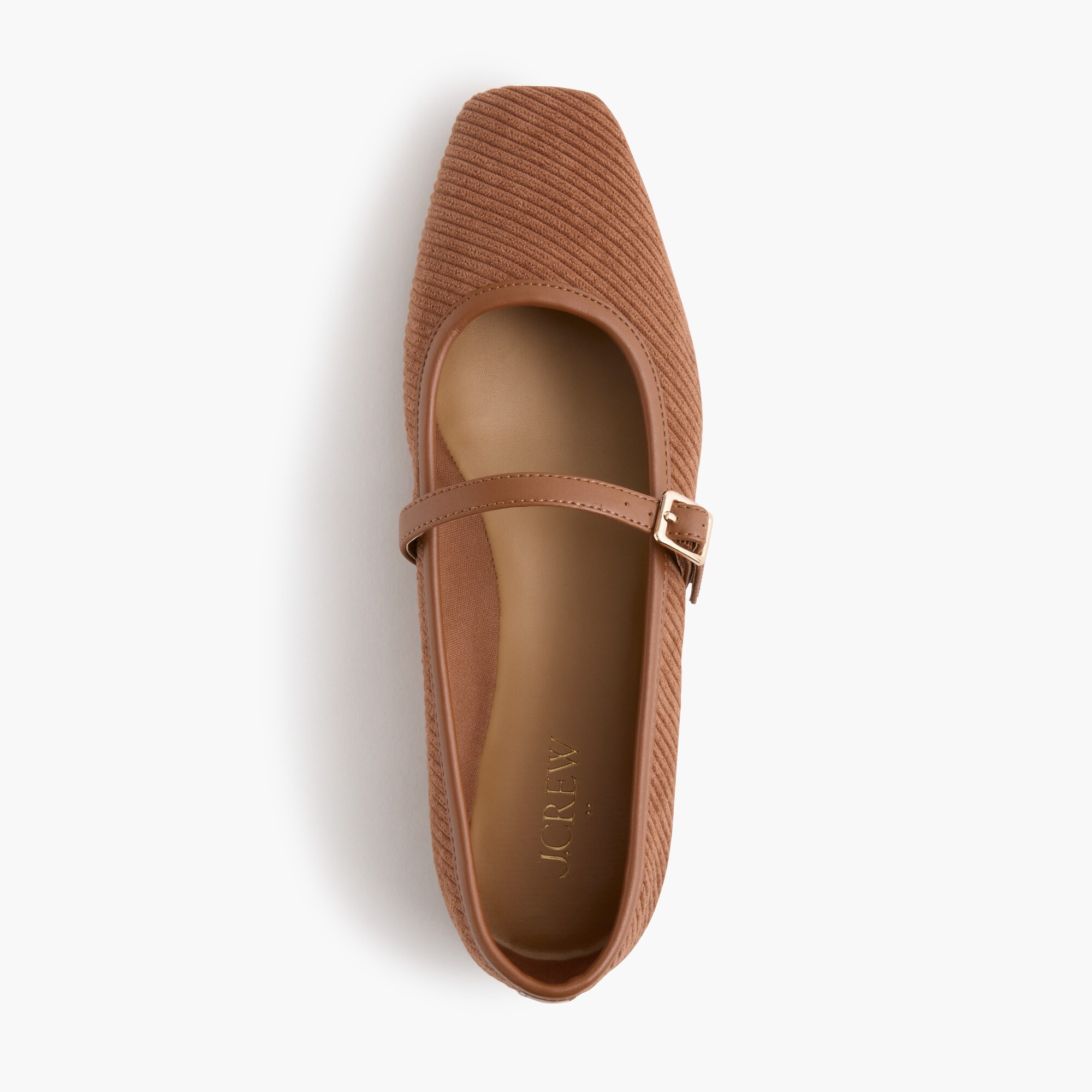 Textured square-toe Mary Janes