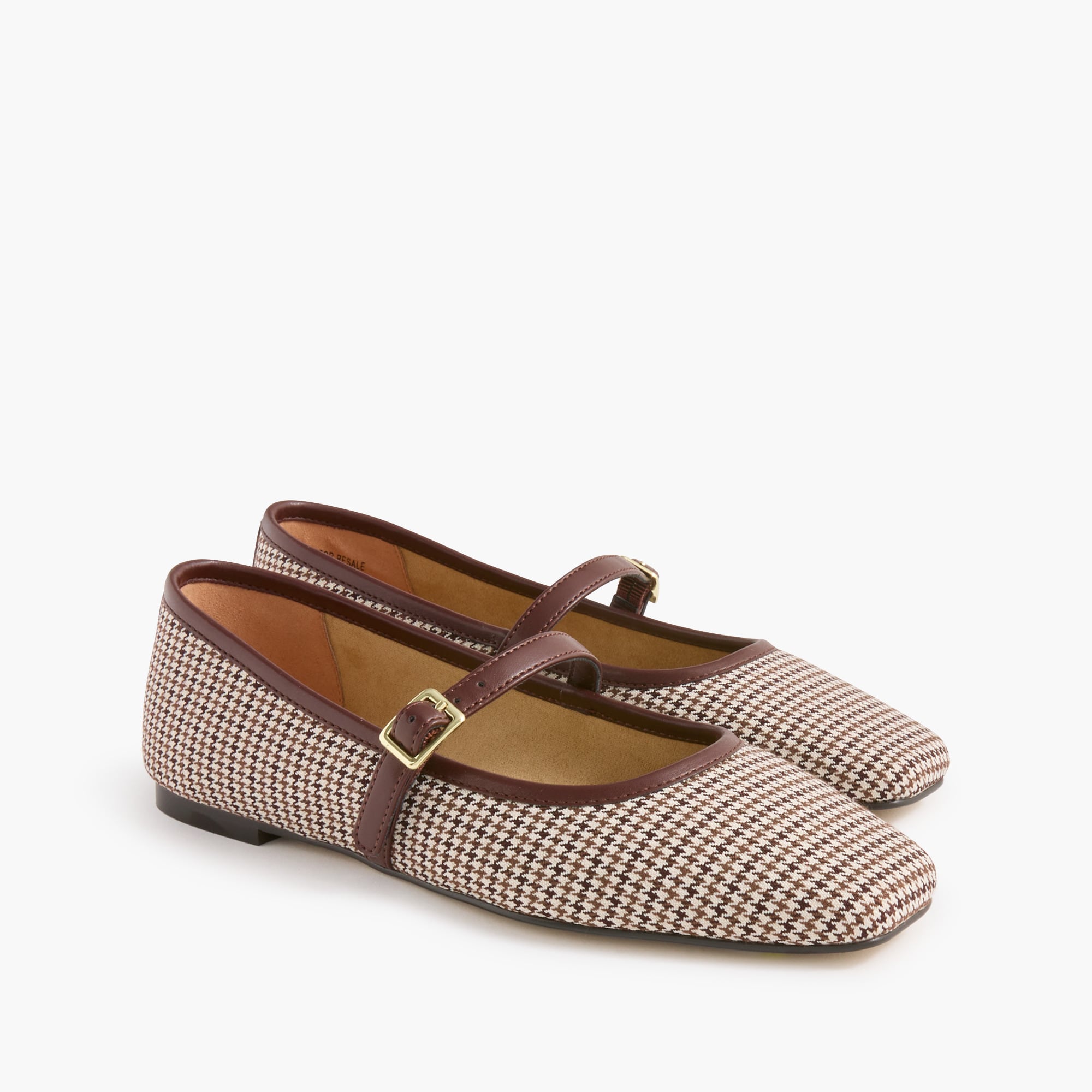 Plaid square-toe Mary Janes