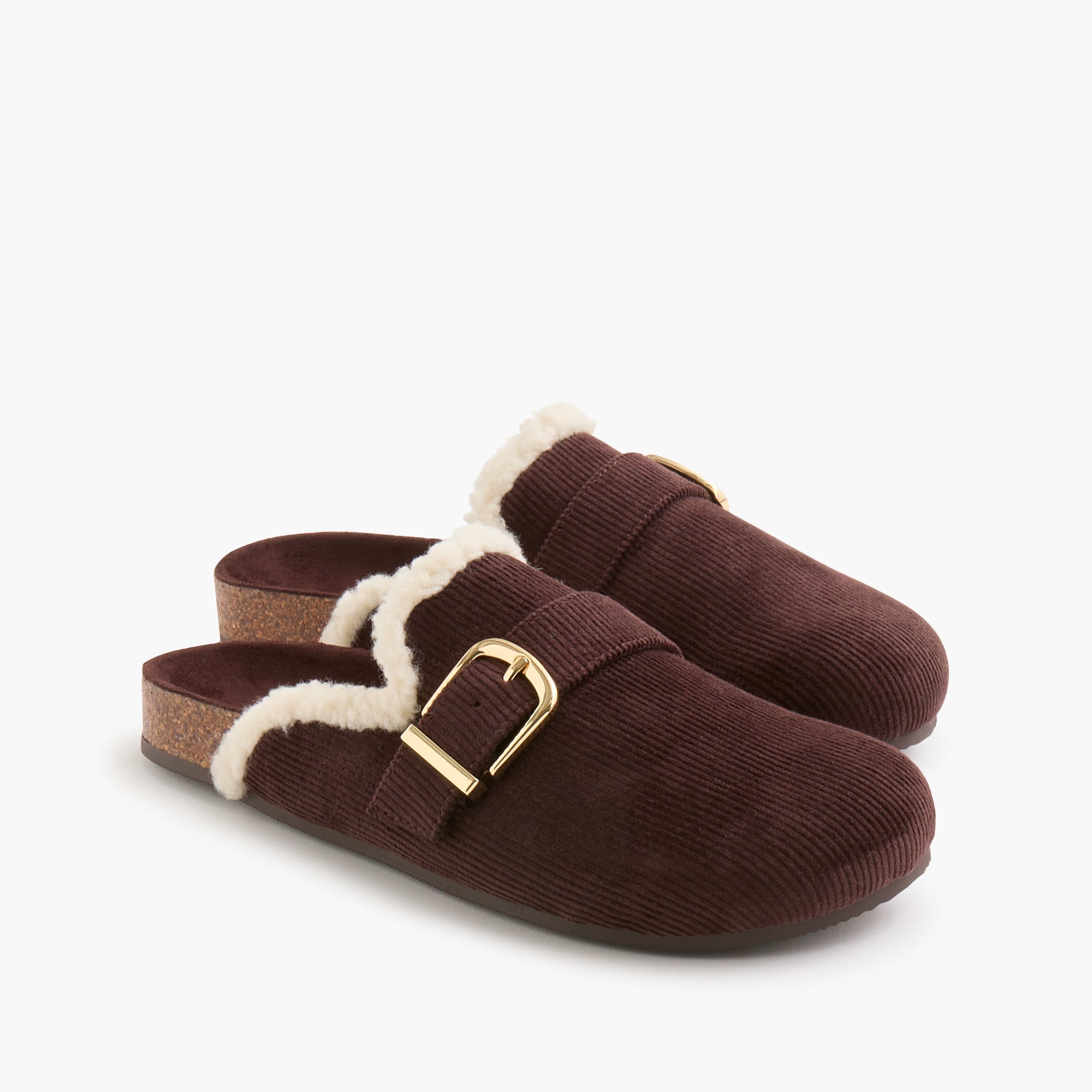 Corduroy slip-on clog mules