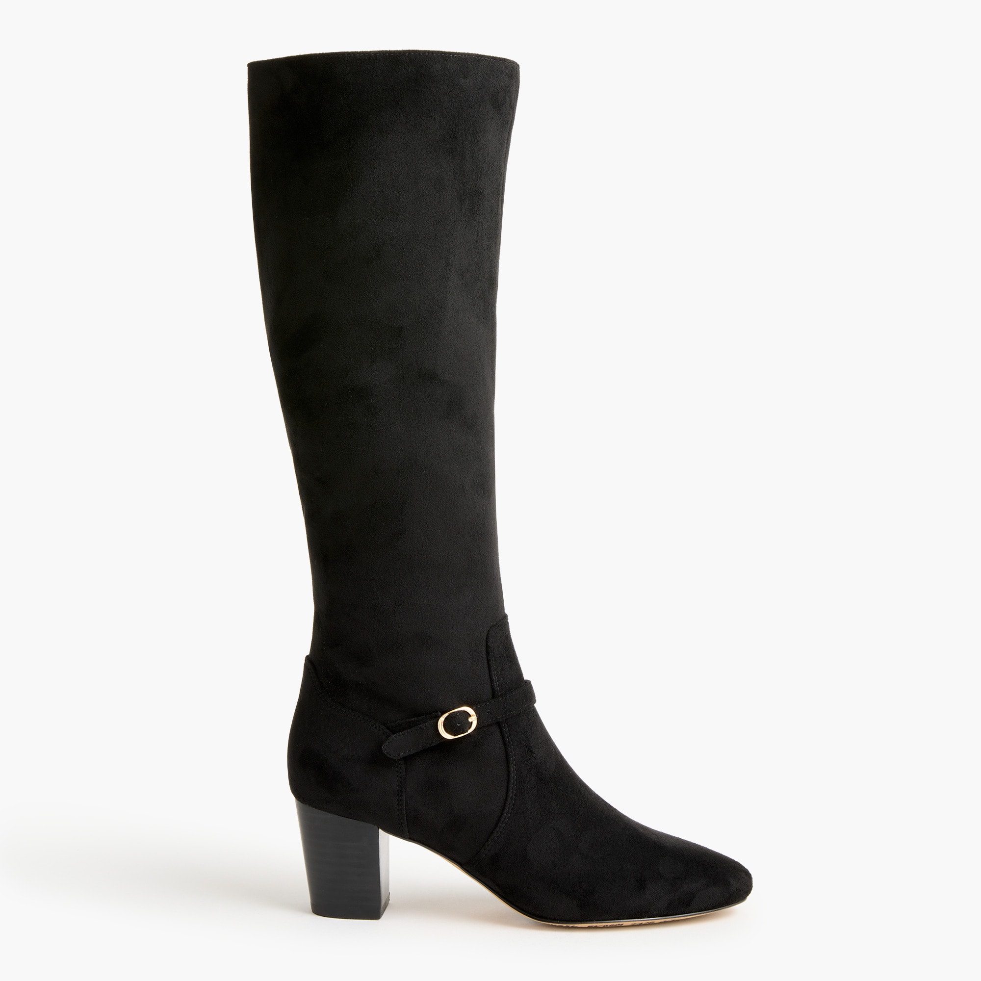 Tall sueded buckle boots